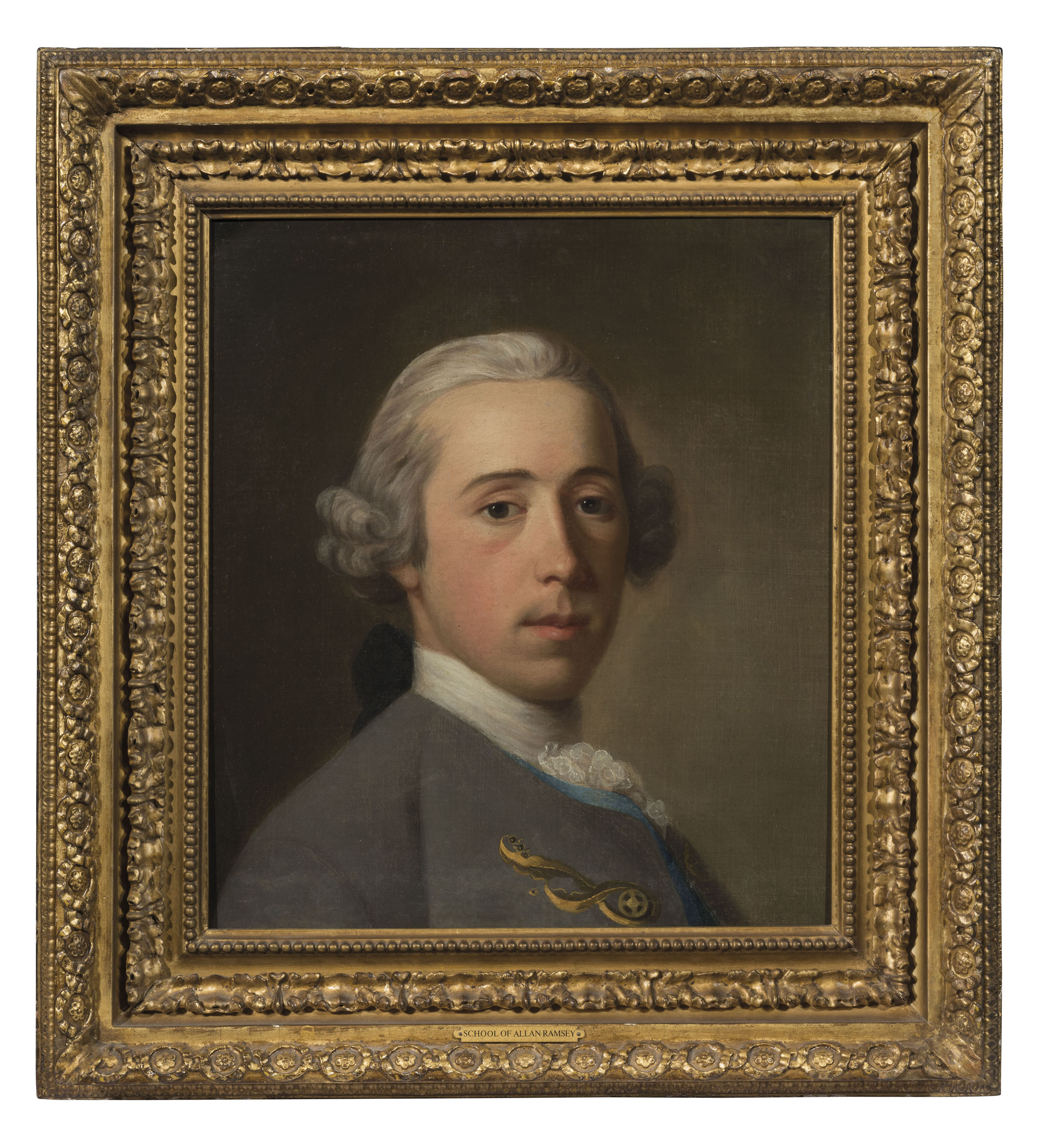 Allan Ramsay — Портрет джентльмена, во весь рост, в сером пальто