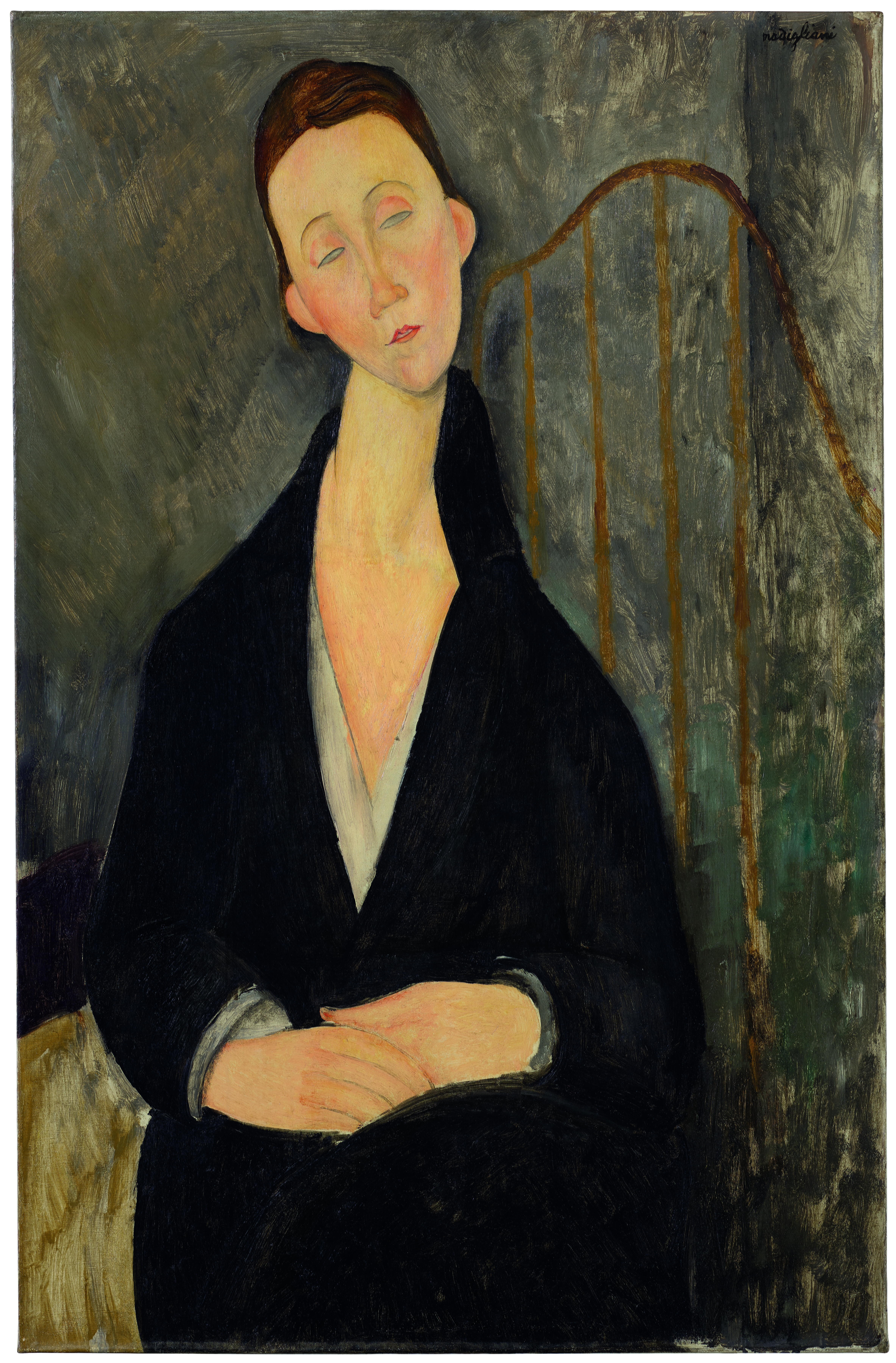 Amedeo Modigliani — Луна Чеховска (в черном халате), изображение 2