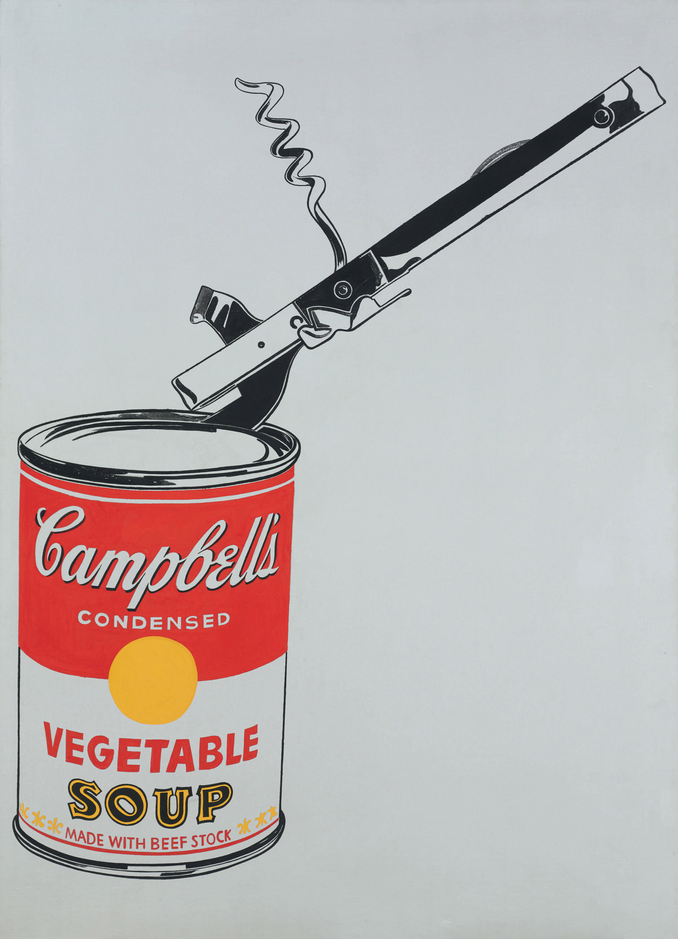Andy Warhol — Большая банка супа Campbell's с консервным ножом (овощная)