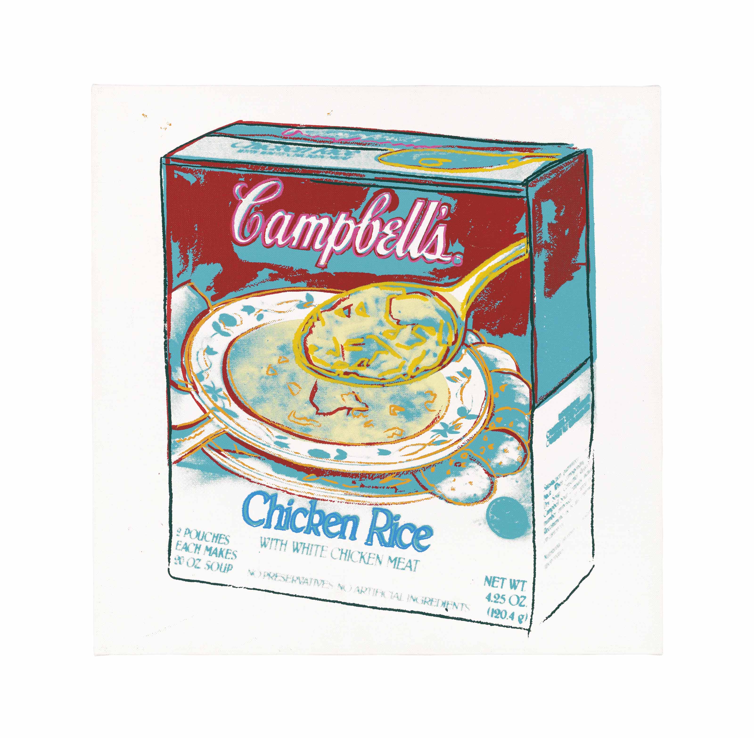 Andy Warhol — Суповая коробка Campbell's (с курицей и рисом)
