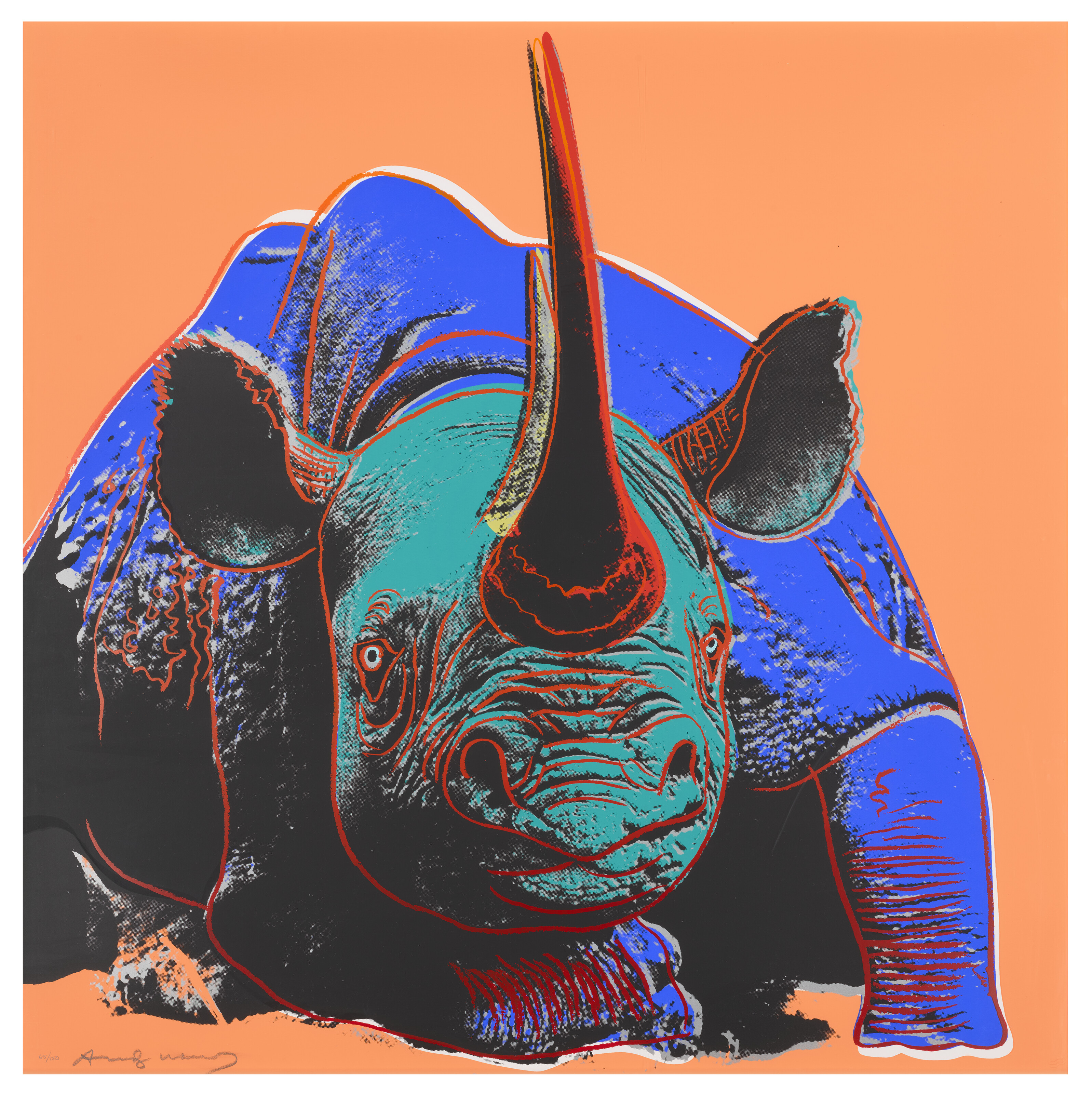 Andy Warhol — Черный носорог, из: Исчезающий вид