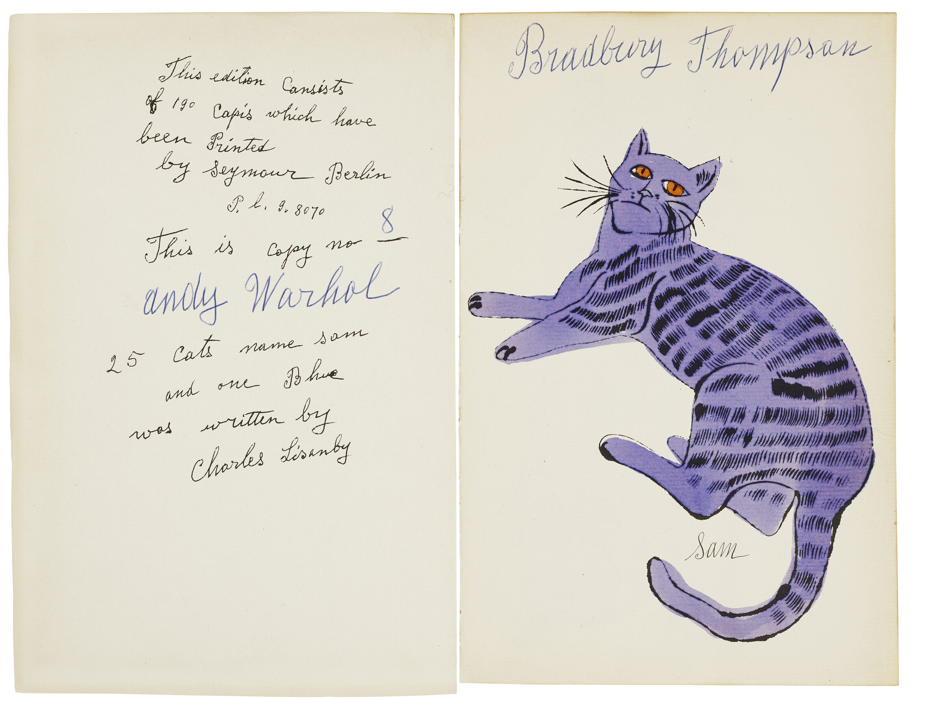 Andy Warhol — 25 кошек по имени(d) Сэм и одна голубая киска, изображение 3