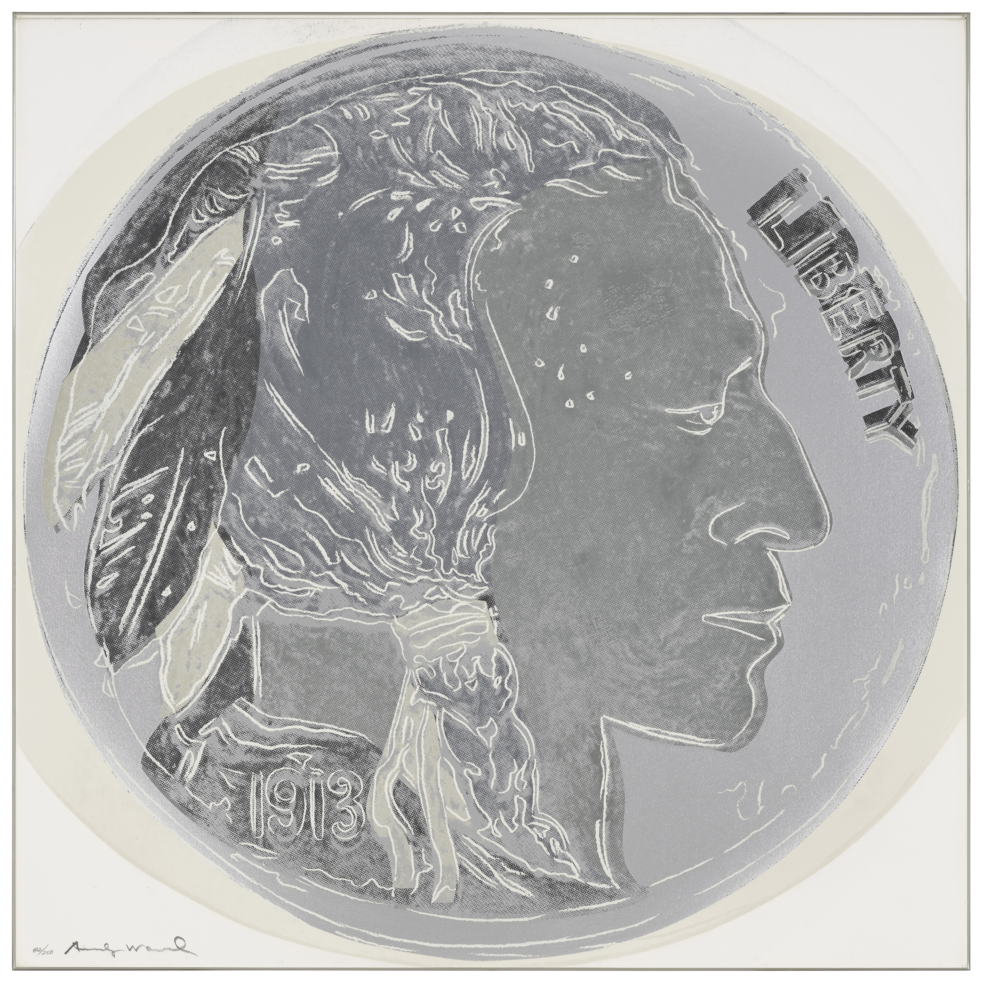 Andy Warhol — Никель "Голова индейца", от "ковбоев и индейцев", изображение 2