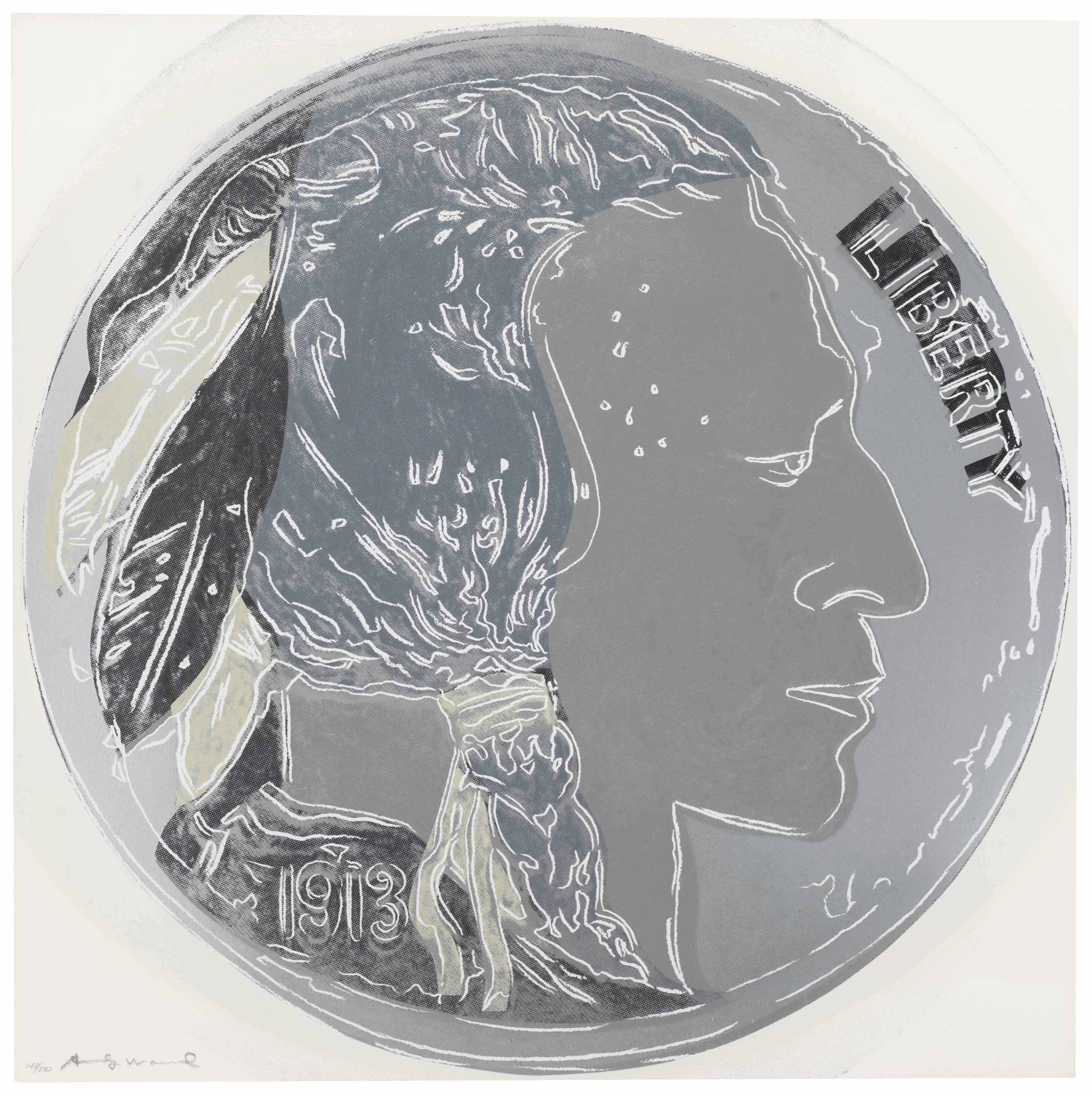 Andy Warhol — Никель "Голова индейца", от "ковбоев и индейцев"