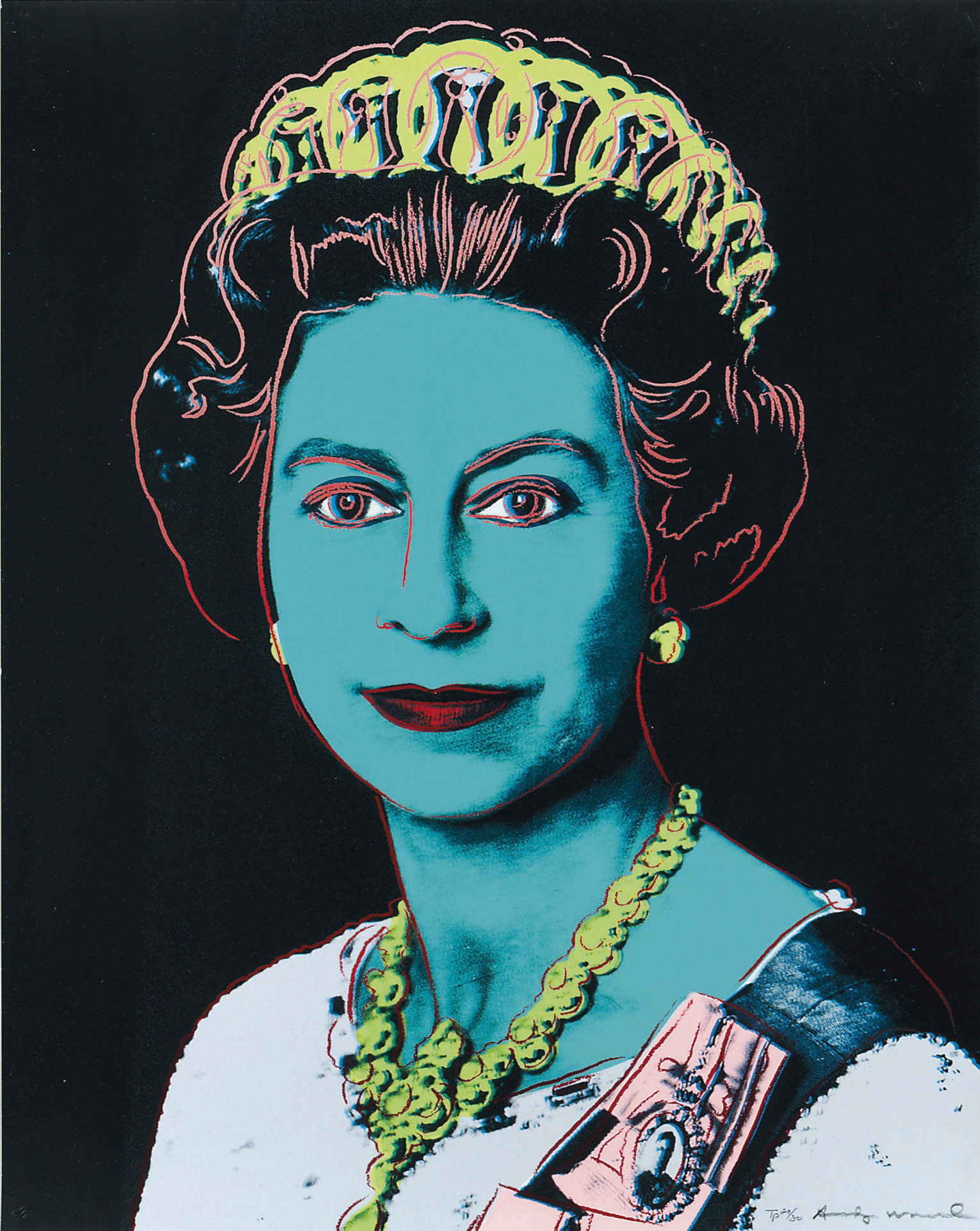 Andy Warhol — Королева Елизавета II, из царствующих королев (ср. F. & S. II.B.334-337)