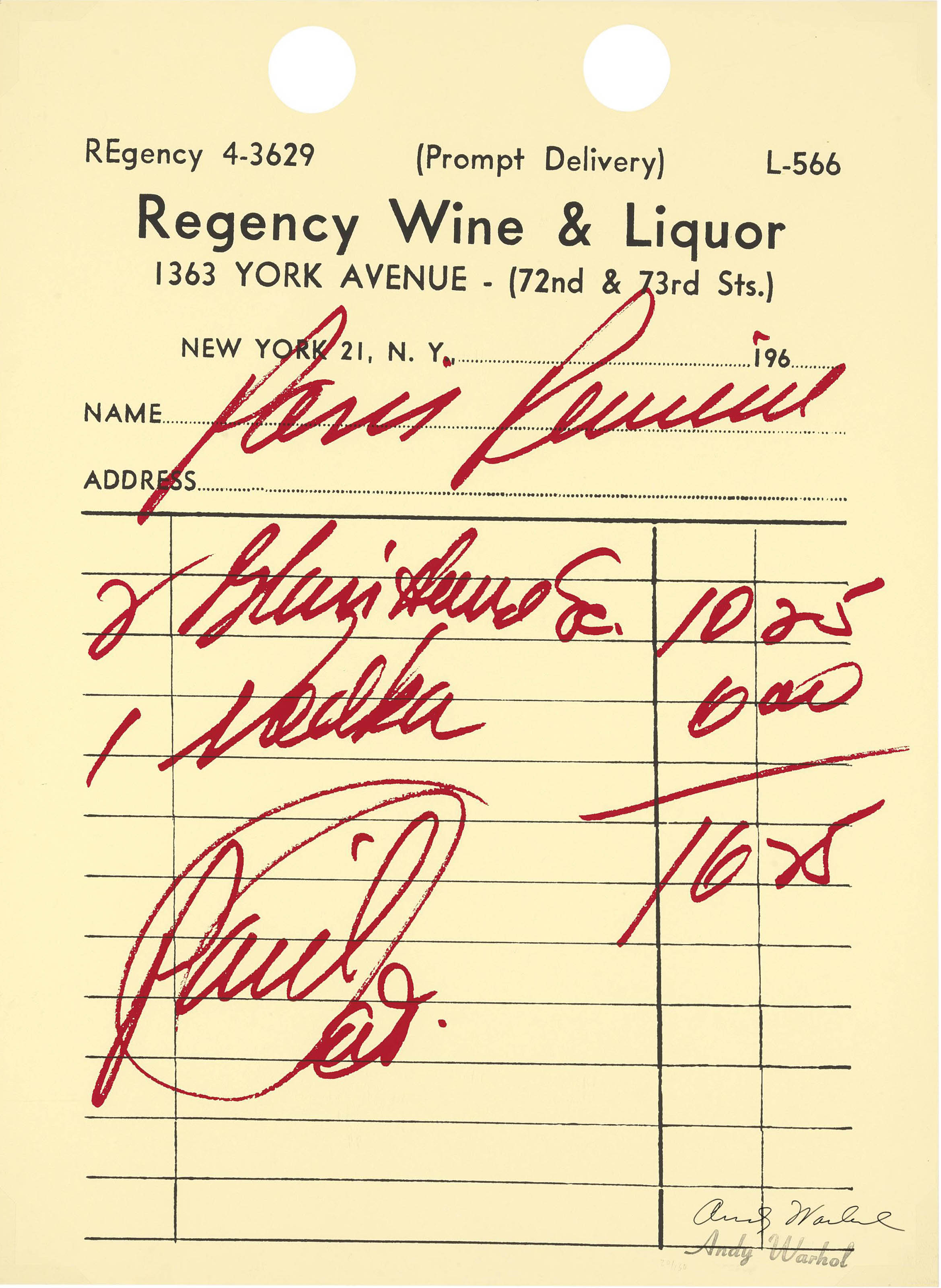 Andy Warhol — Парижское обозрение (F. & S. II.18)