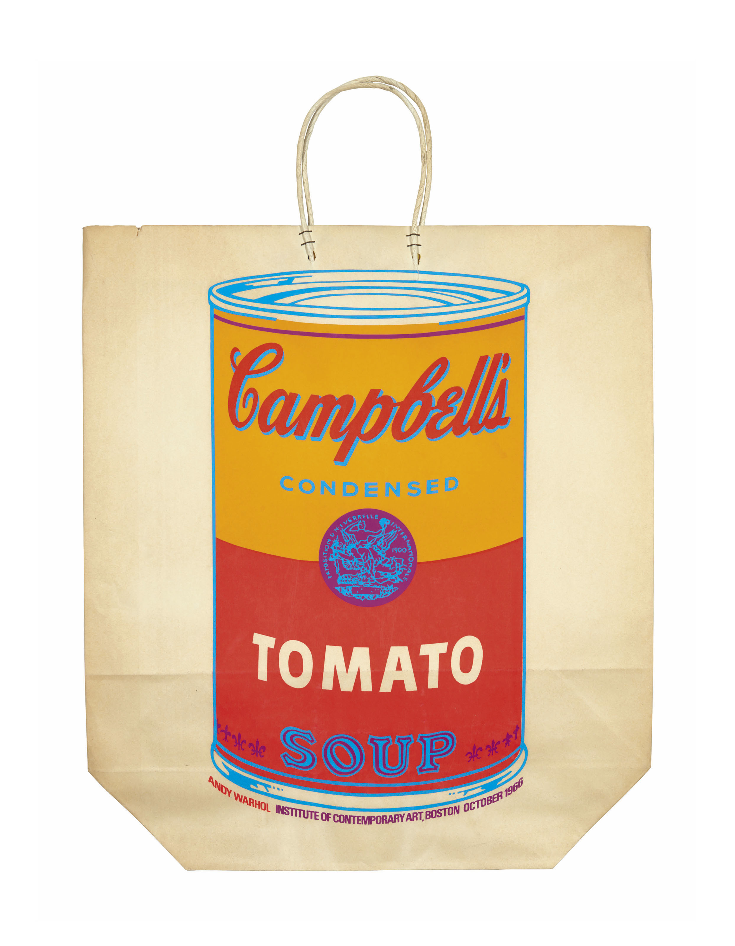 Andy Warhol — Банка супа "Кэмпбелл" на пакете для покупок
