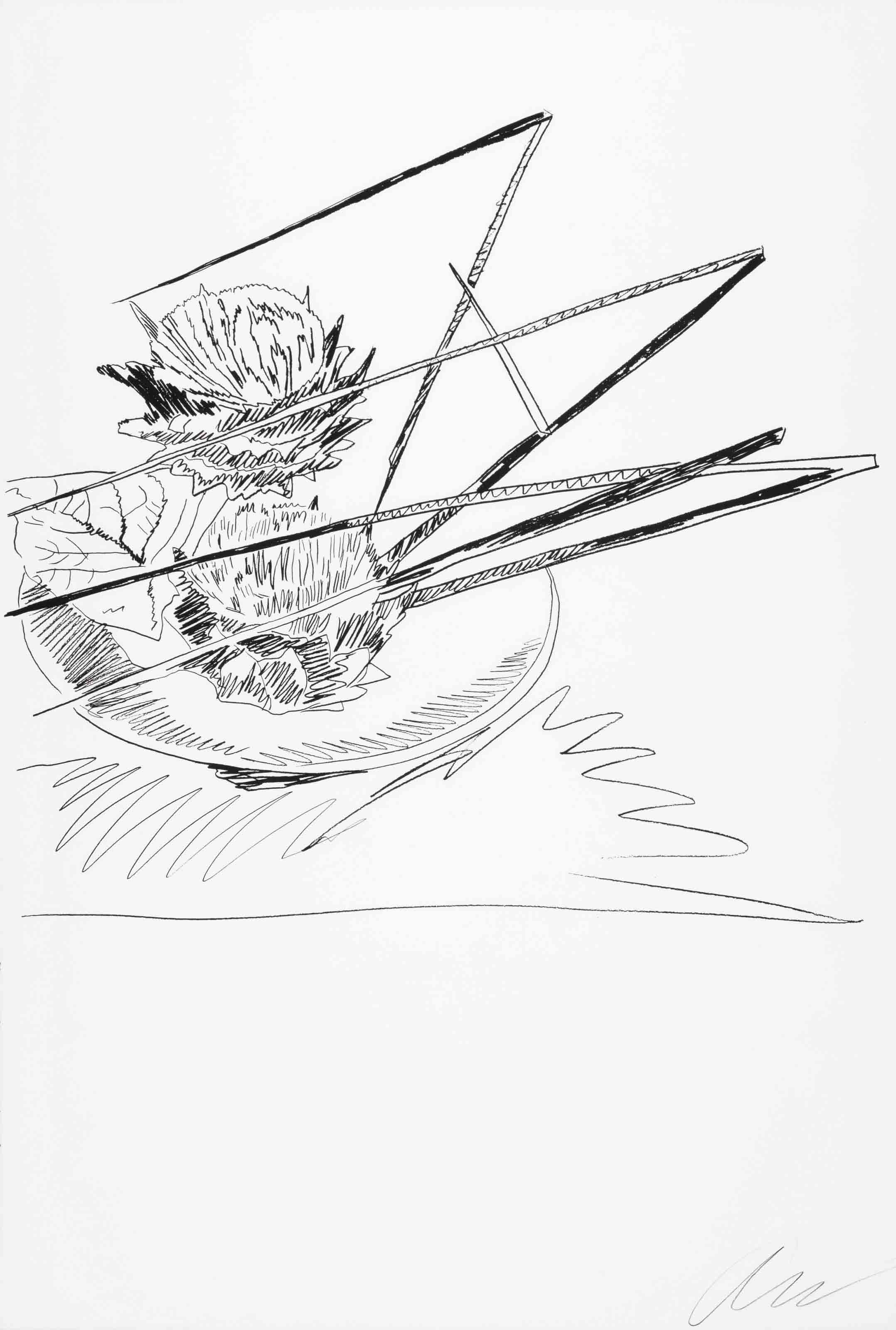 Andy Warhol — Цветы (черные и белые) : одна тарелка (F. & S. II.106)
