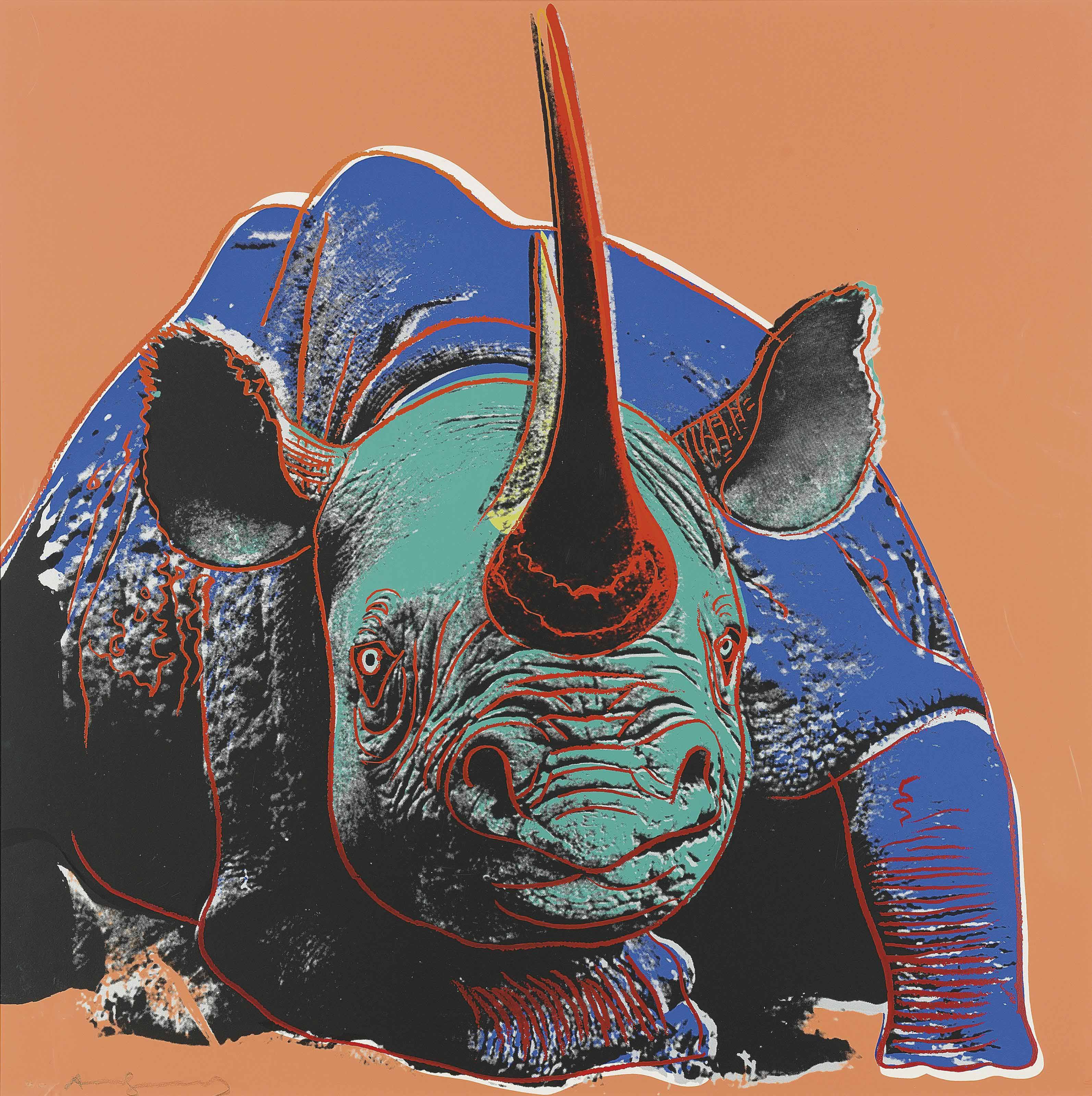 Andy Warhol — Черный носорог, из: Исчезающий вид (F. & S. II.301)