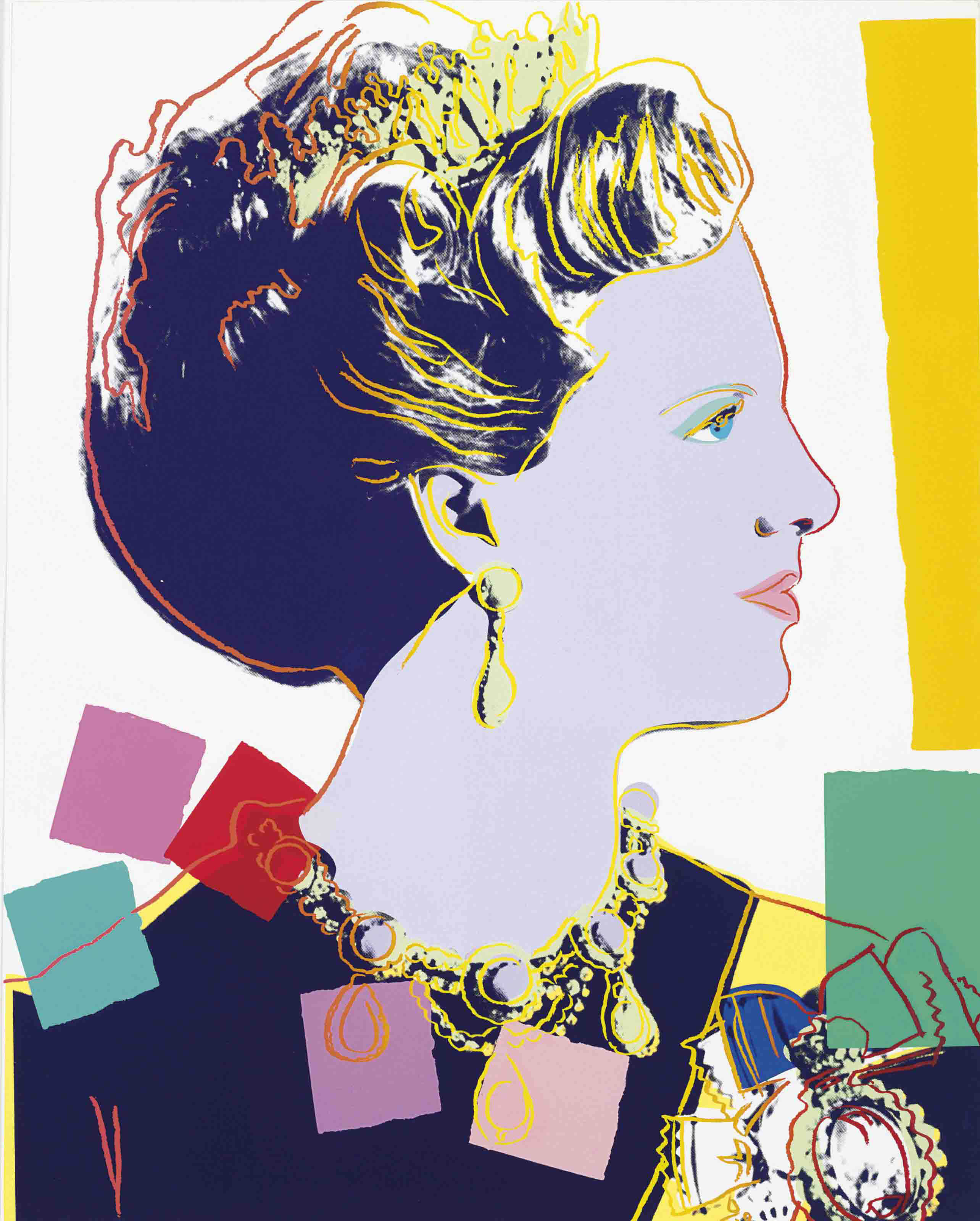 Andy Warhol — Королева Дании Маргрете II, из числа правящих королев (см. F. & S. II.345)