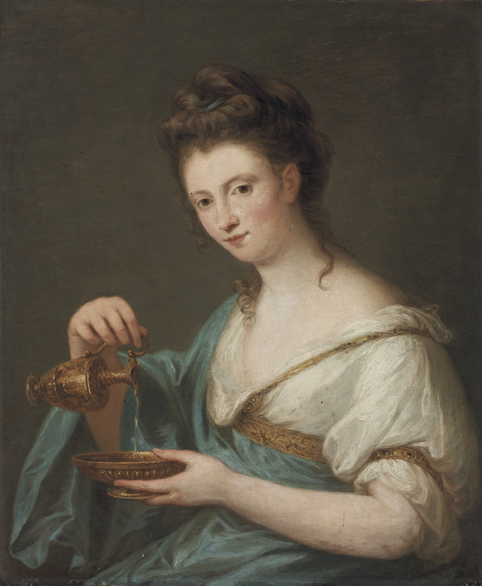 Angelica Kauffmann — Портрет художницы в образе Гебы, поясной
