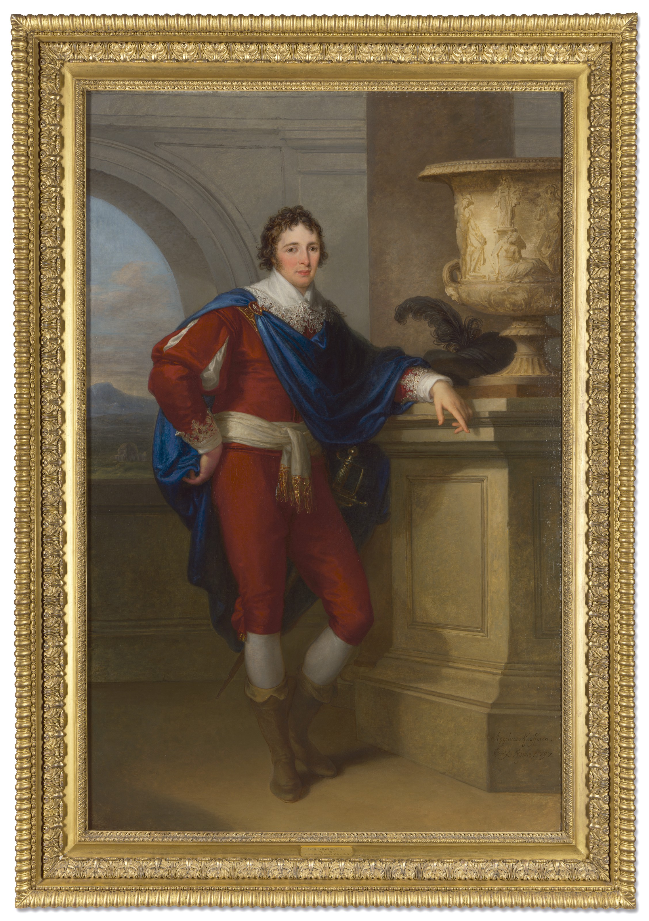 Angelica Kauffmann — Портрет в пестром костюме Уильяма Генри Лэмбтона (1764-1797) в стиле Ван Дейка