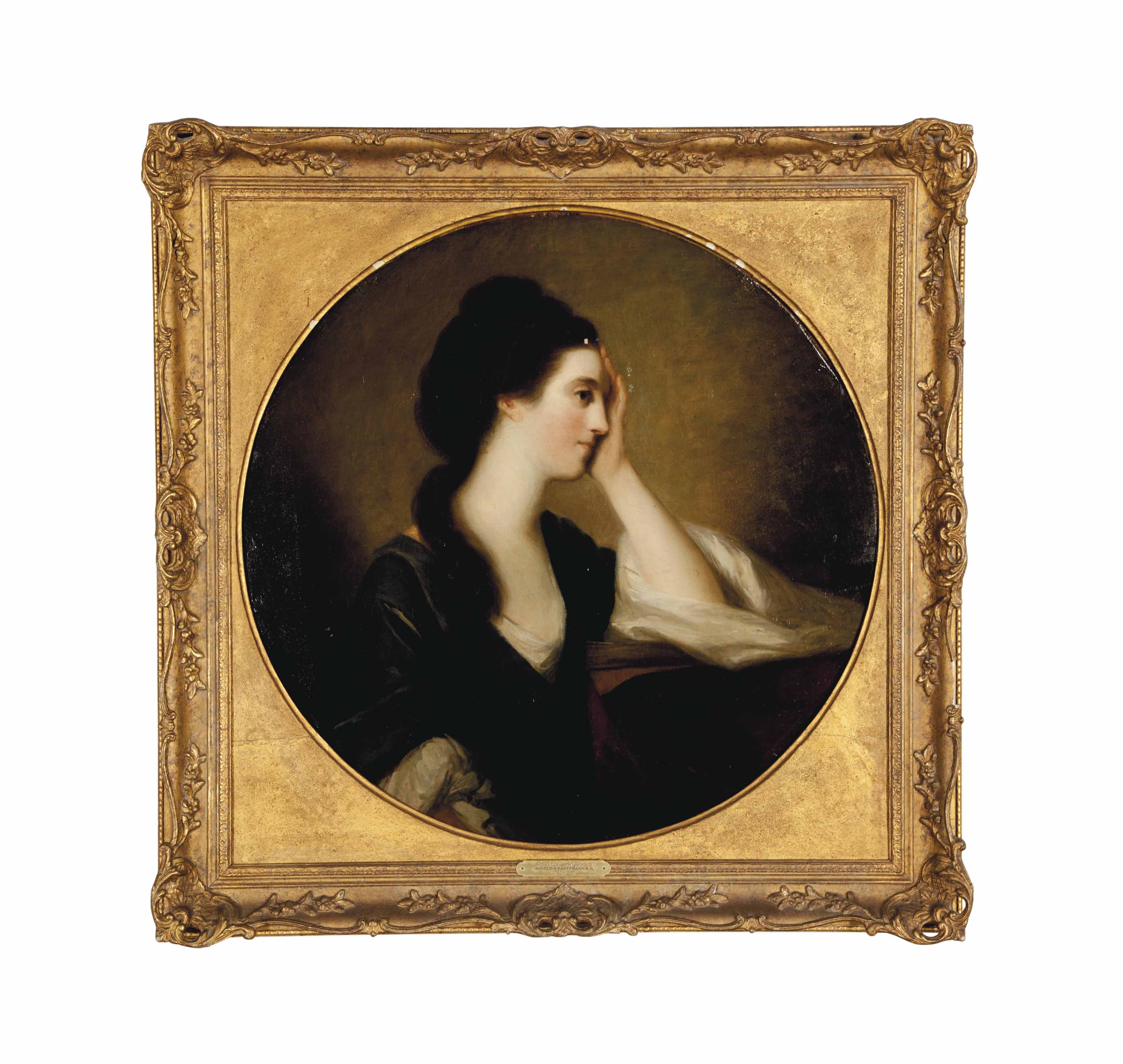 Angelica Kauffmann — Портрет мисс Элизабет Ганнинг, в полный рост, в зеленом платье