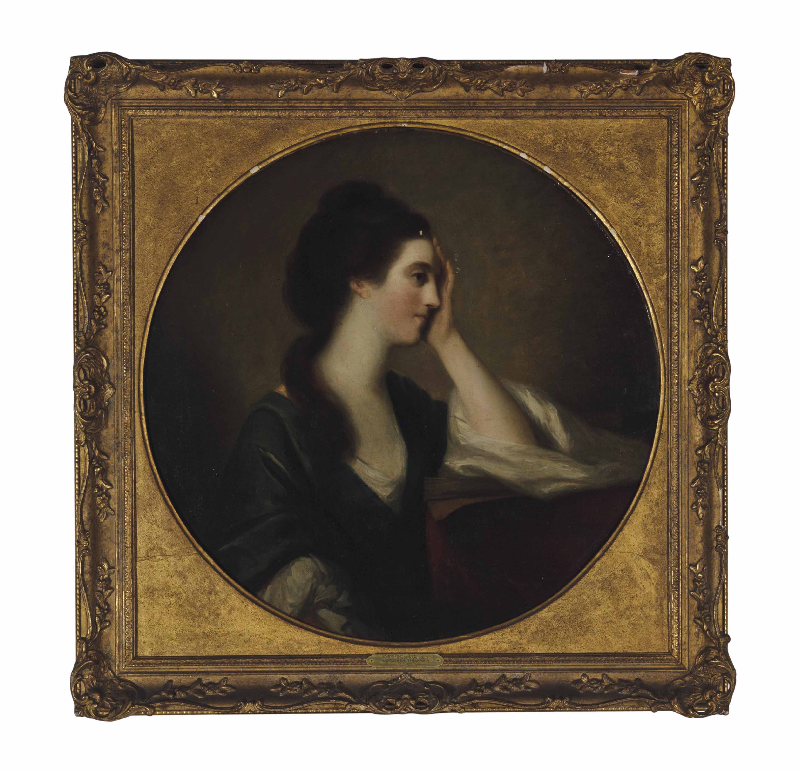 Angelica Kauffmann — Портрет мисс Элизабет Ганнинг, в полный рост, в зеленом платье