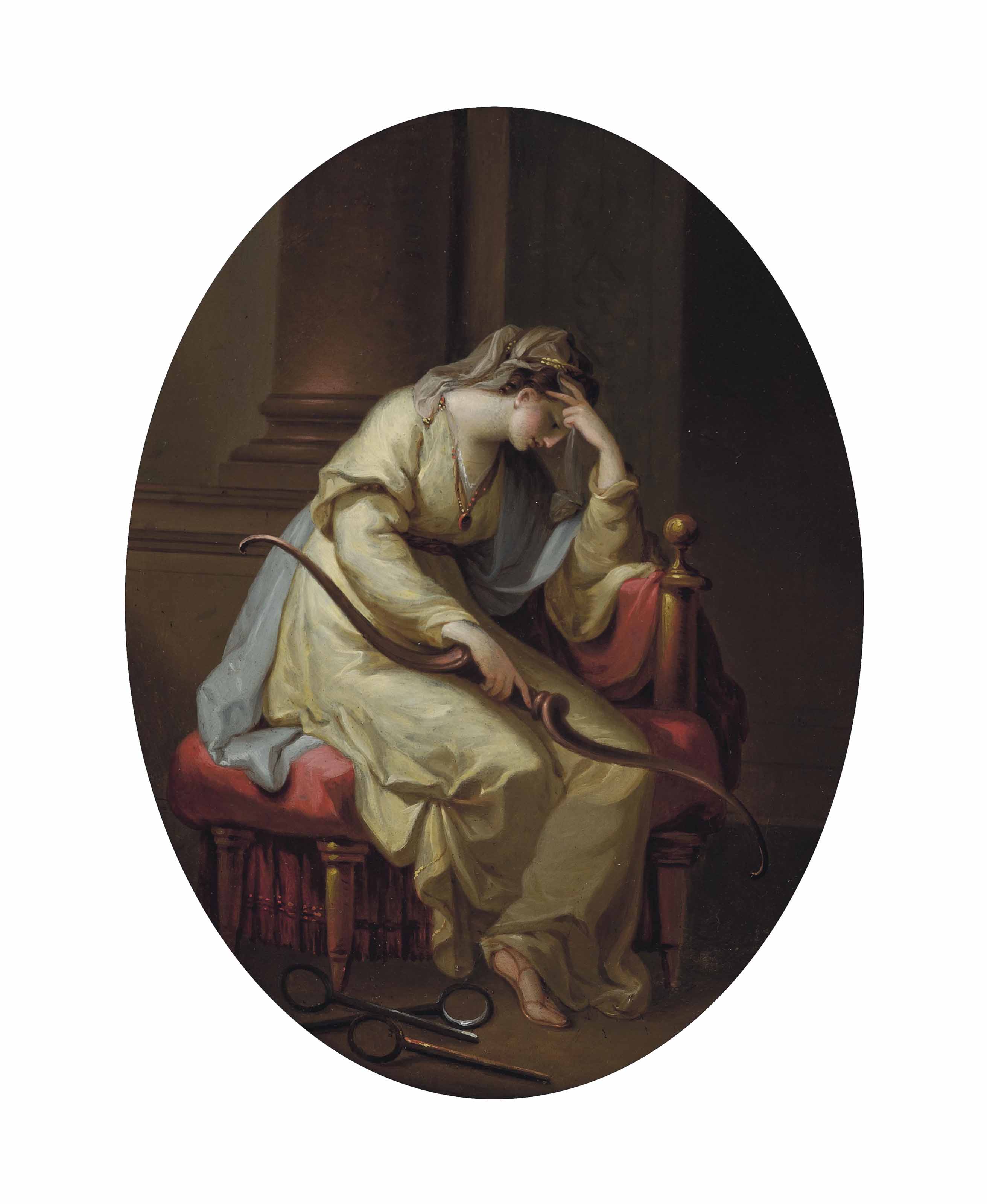 Angelica Kauffmann — Пенелопа, плачущая над луком Одиссея