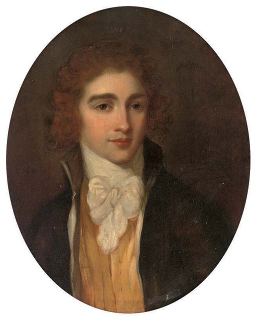 Angelica Kauffmann — Портрет джентльмена, во весь рост, в черном пиджаке и белом галстуке