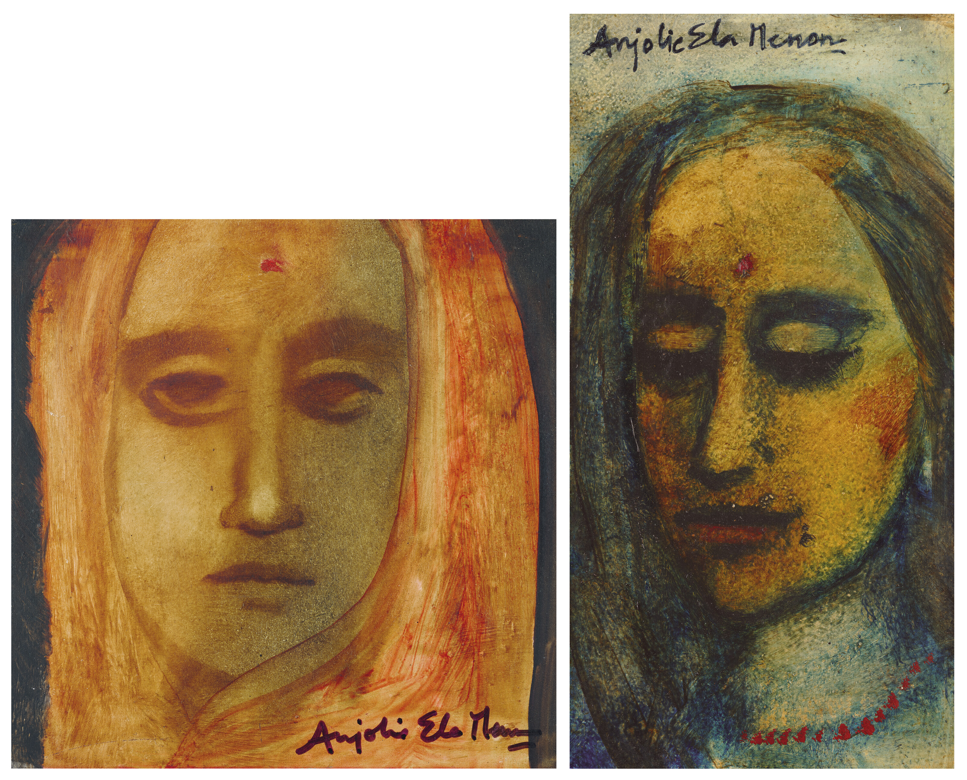 Anjolie Ela Menon — Без названия (Женщина в шали); Без названия (Леди)