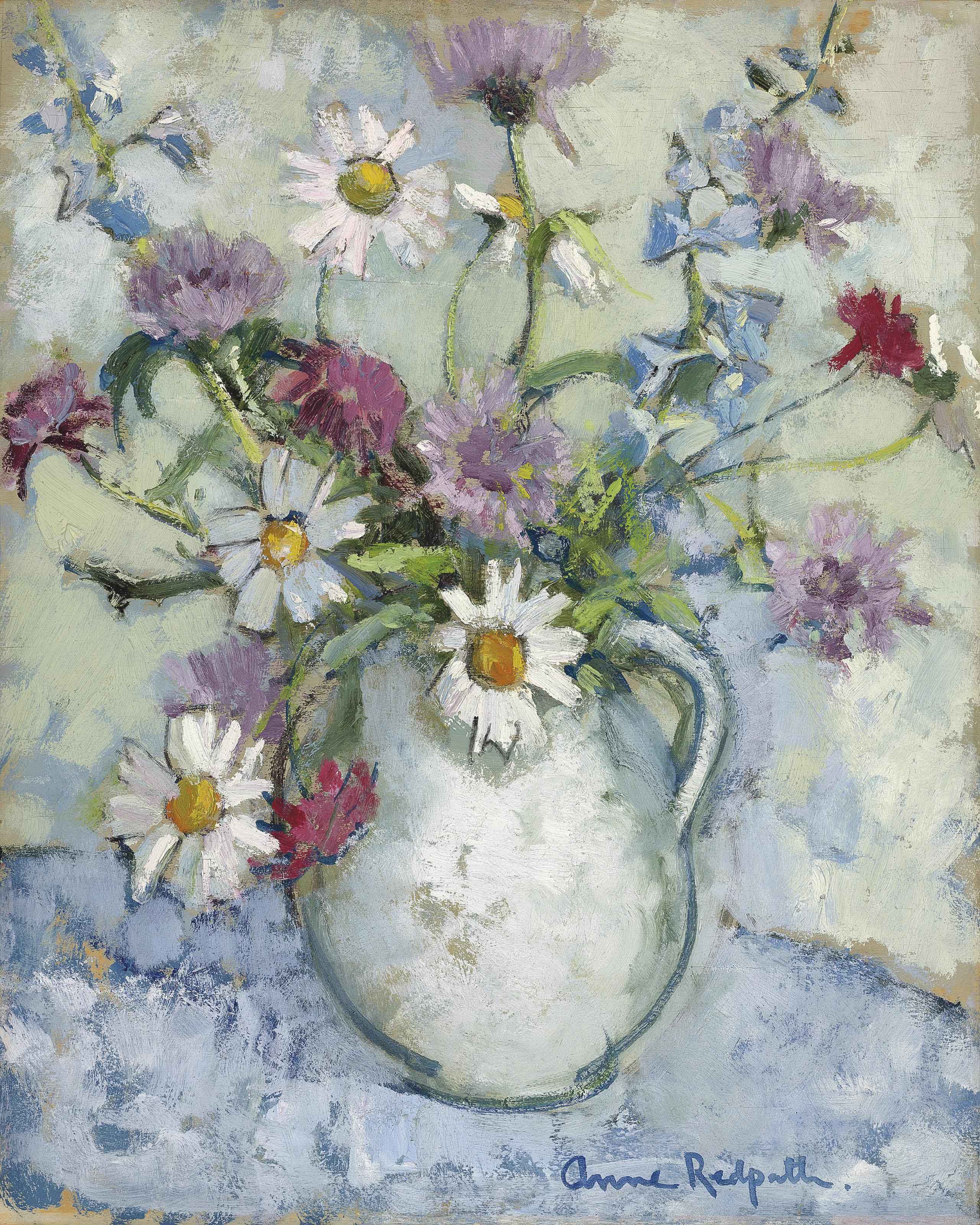 Anne Redpath — Летние цветы в кувшине