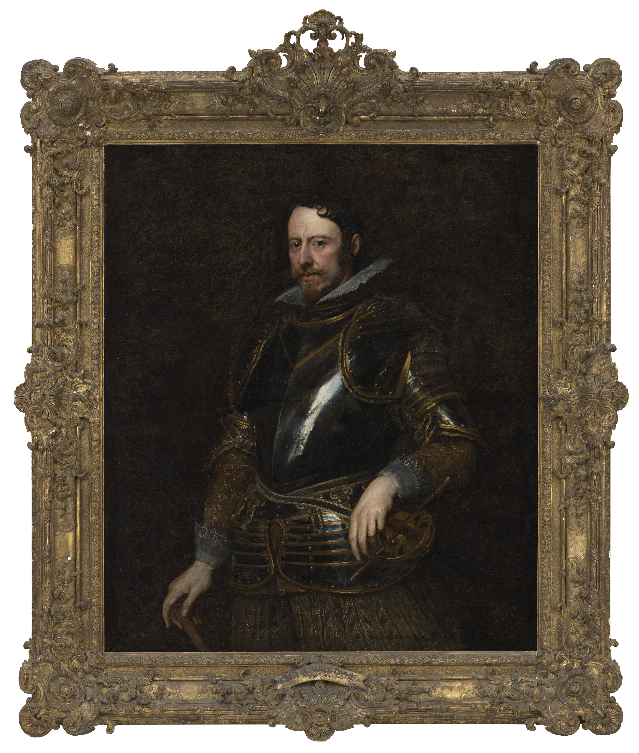 Anthony van Dyck — Портрет генуэзского офицера в три четверти роста, в доспехах, изображение 2