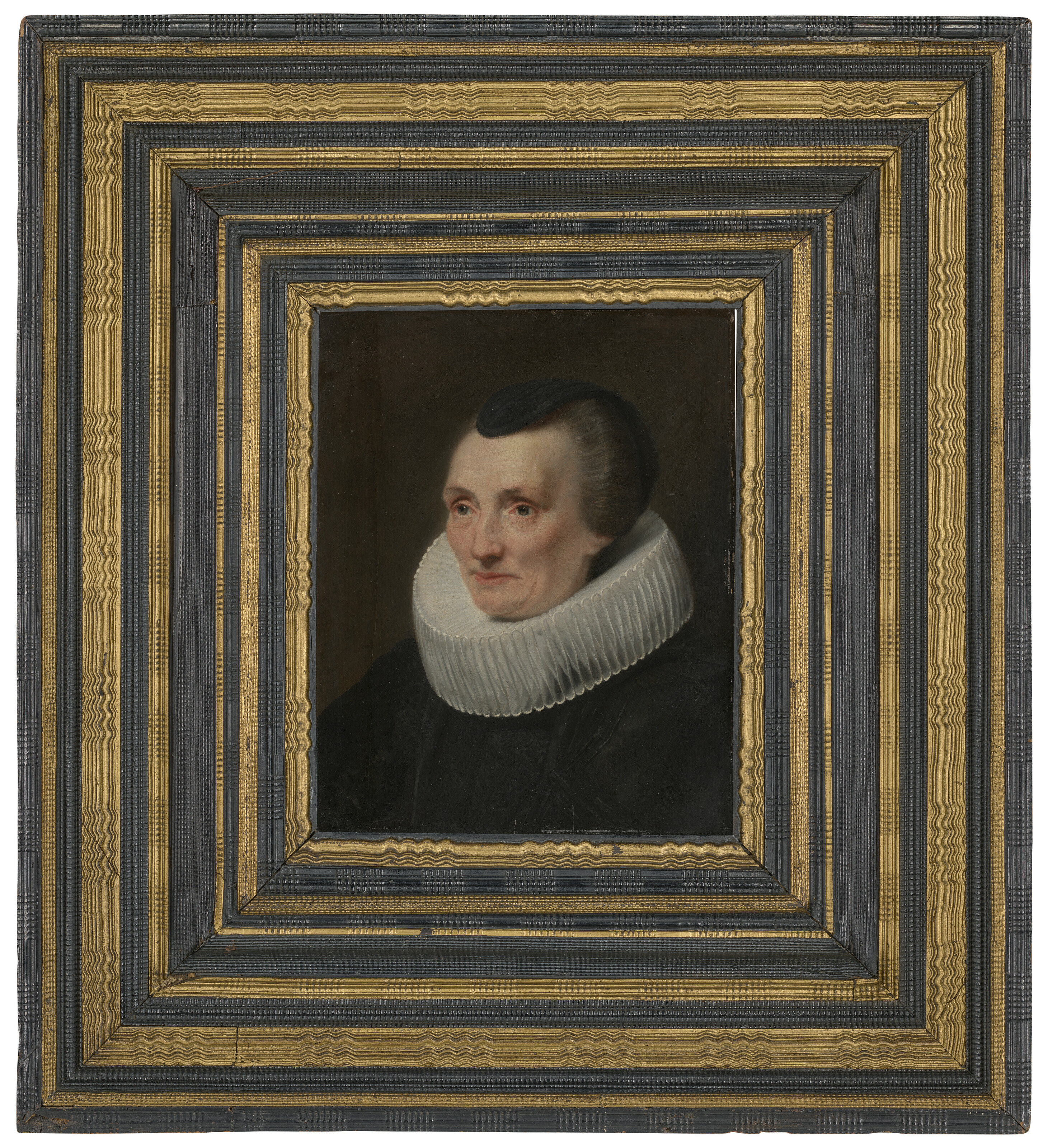 Anthony van Dyck — Портрет Гертруды де Жод (ум. в 1642 г.), во весь рост, в черной шапочке и белом жабо, изображение 2