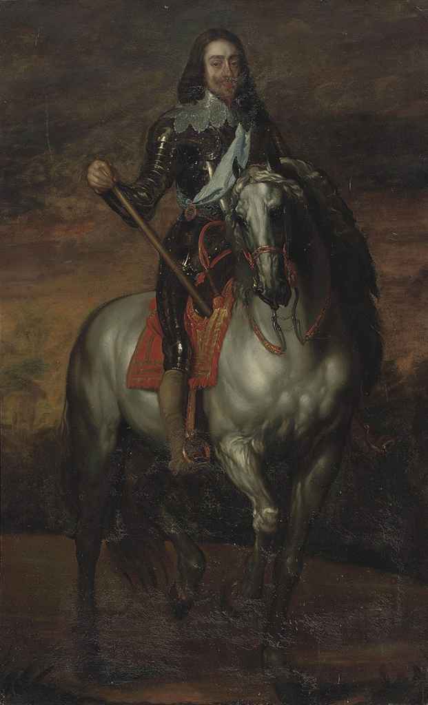 Anthony van Dyck — Конный портрет короля Карла I (1600-1649) в полный рост, в доспехах