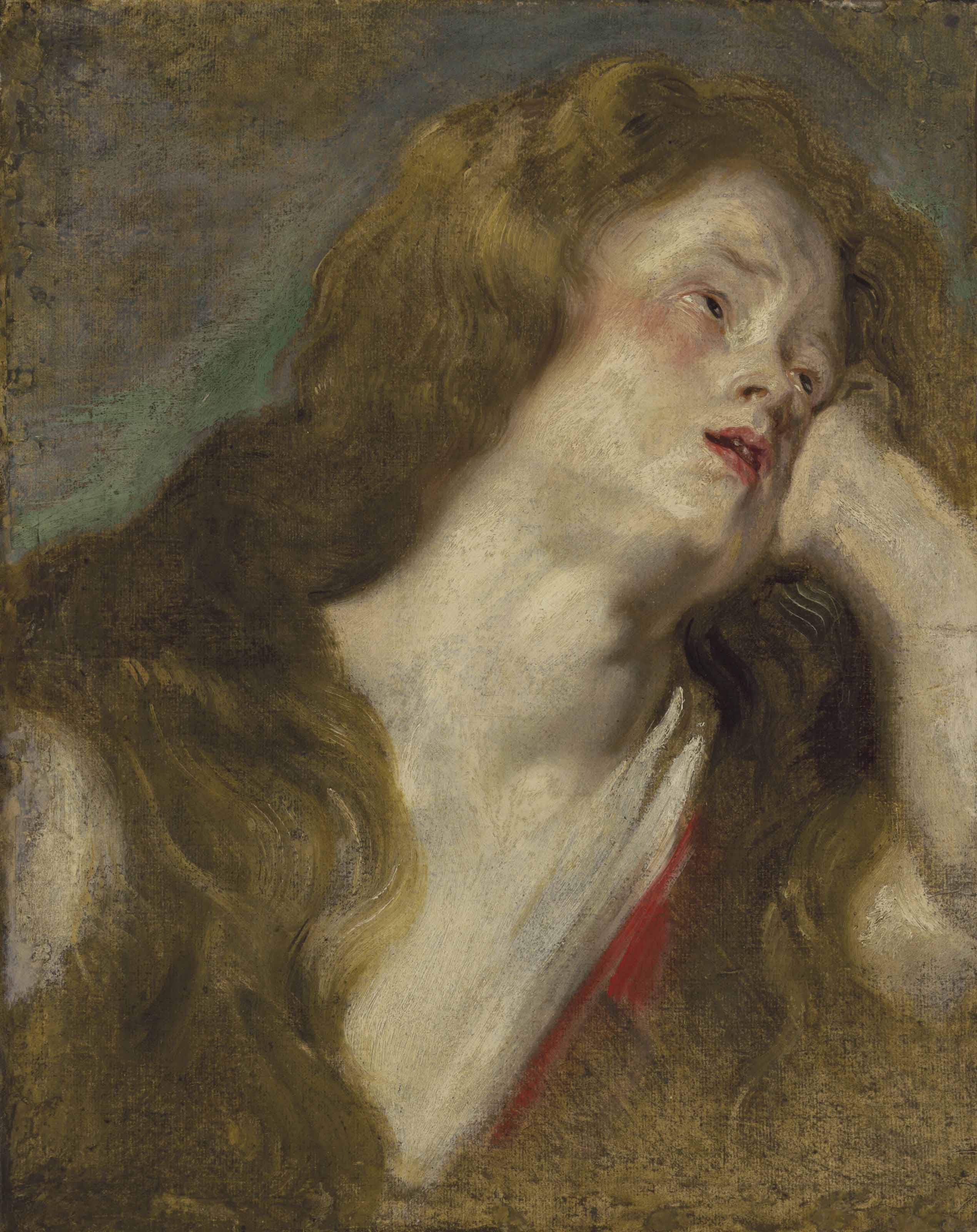 Anthony van Dyck — Молодая женщина, подпирающая голову рукой, вероятно, кающаяся Магдалина