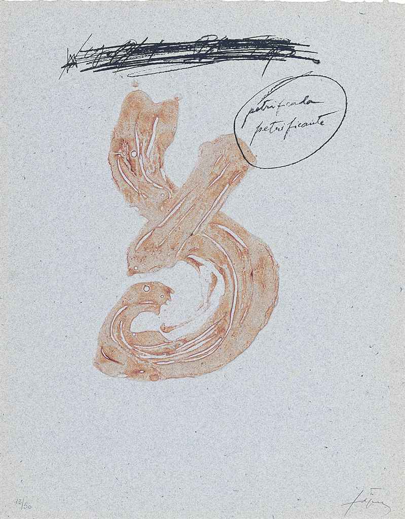 Antoni Tàpies — Две тарелки от Petrificada petrificante (Galfetti 701 и 705)