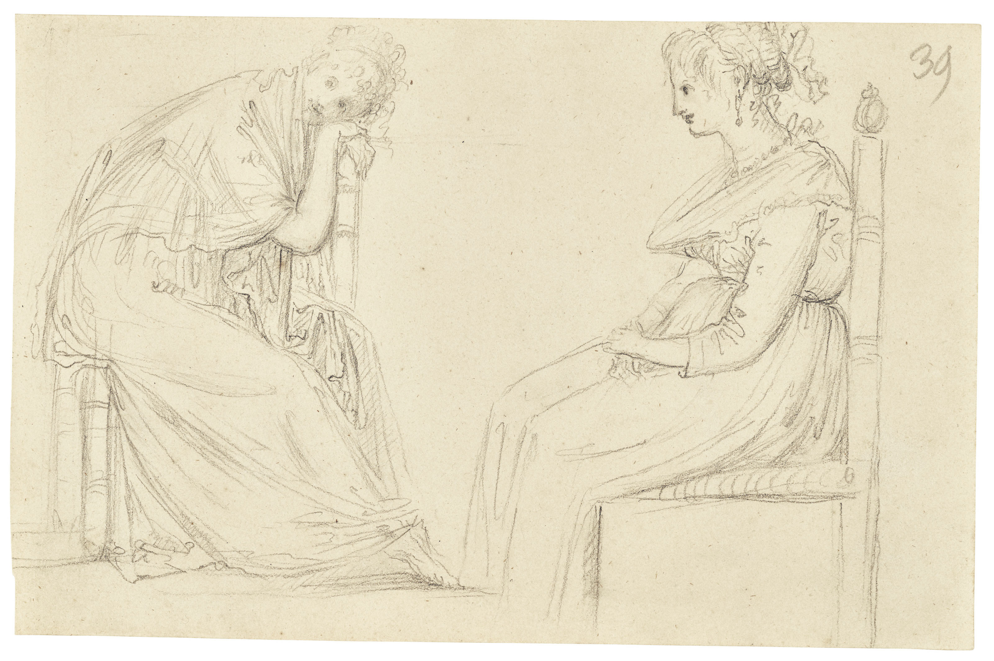 Antonio Canova — Исследования двух сидящих женщин