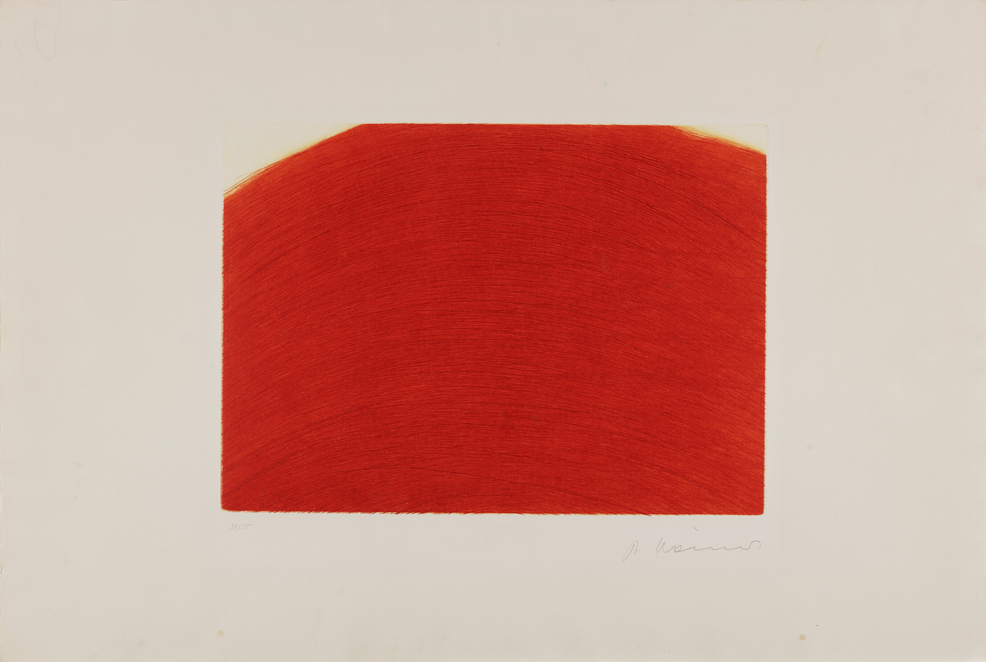 Arnulf Rainer — Гекаэммт Баух (средне-красный) (из серии Violett Furchen)