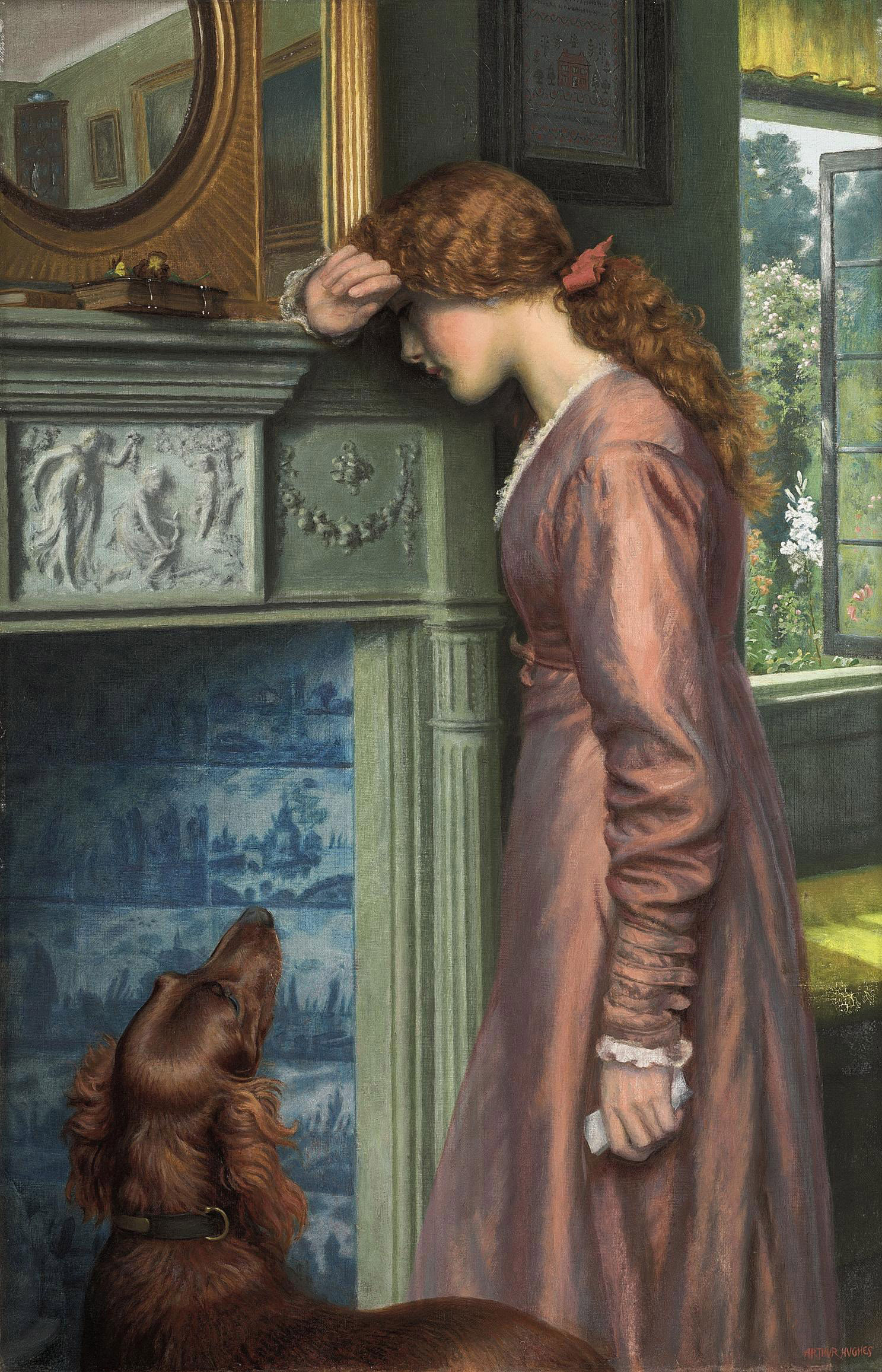 Arthur Hughes — Мимолетное облачко "О, как эта весна любви похожа на зыбкое великолепие апрельского дня, Который сейчас показывает всю красоту солнца, Но постепенно все исчезает за облаками" Шекспир, "Два веронских джентльмена"