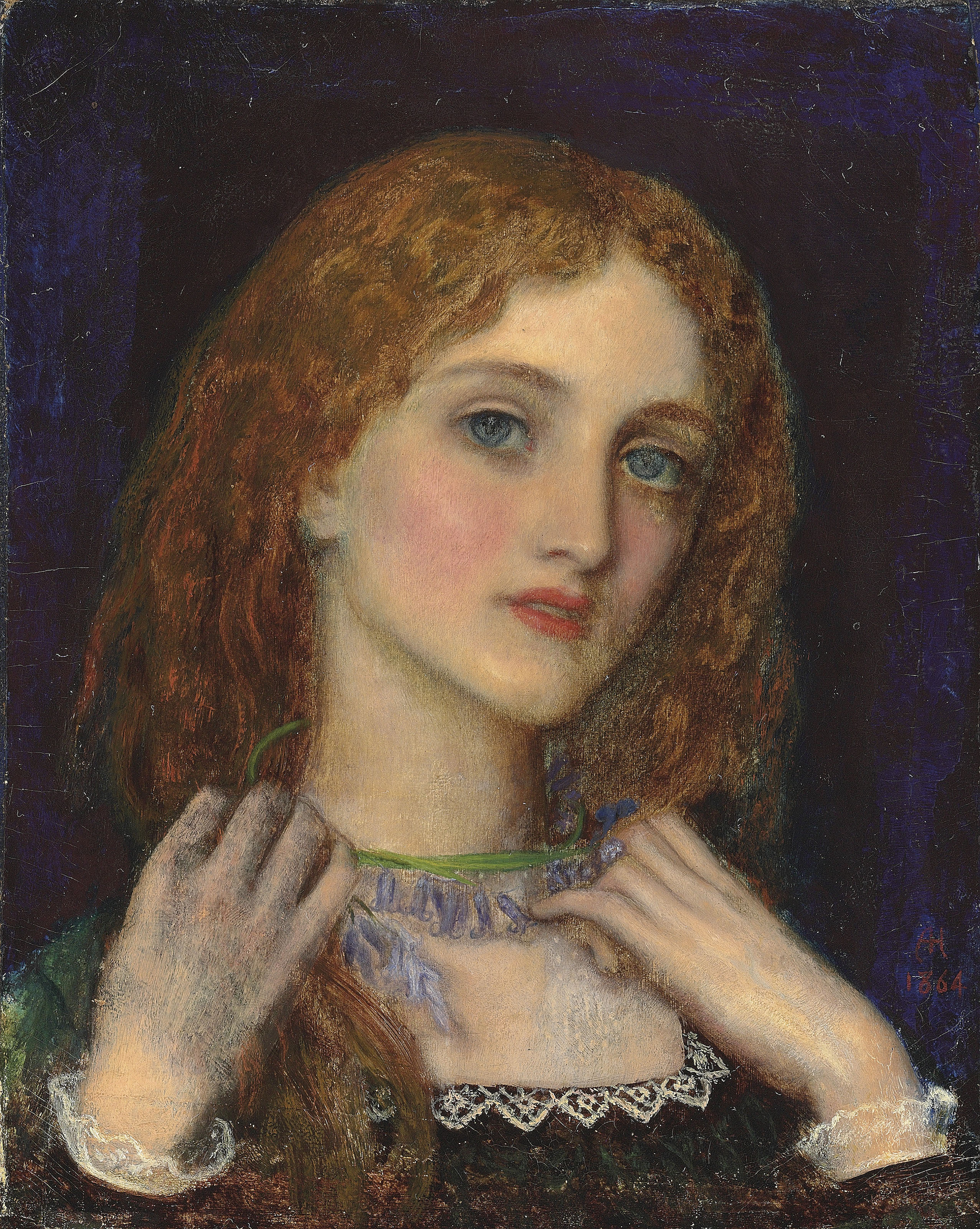 Arthur Hughes — Женская голова