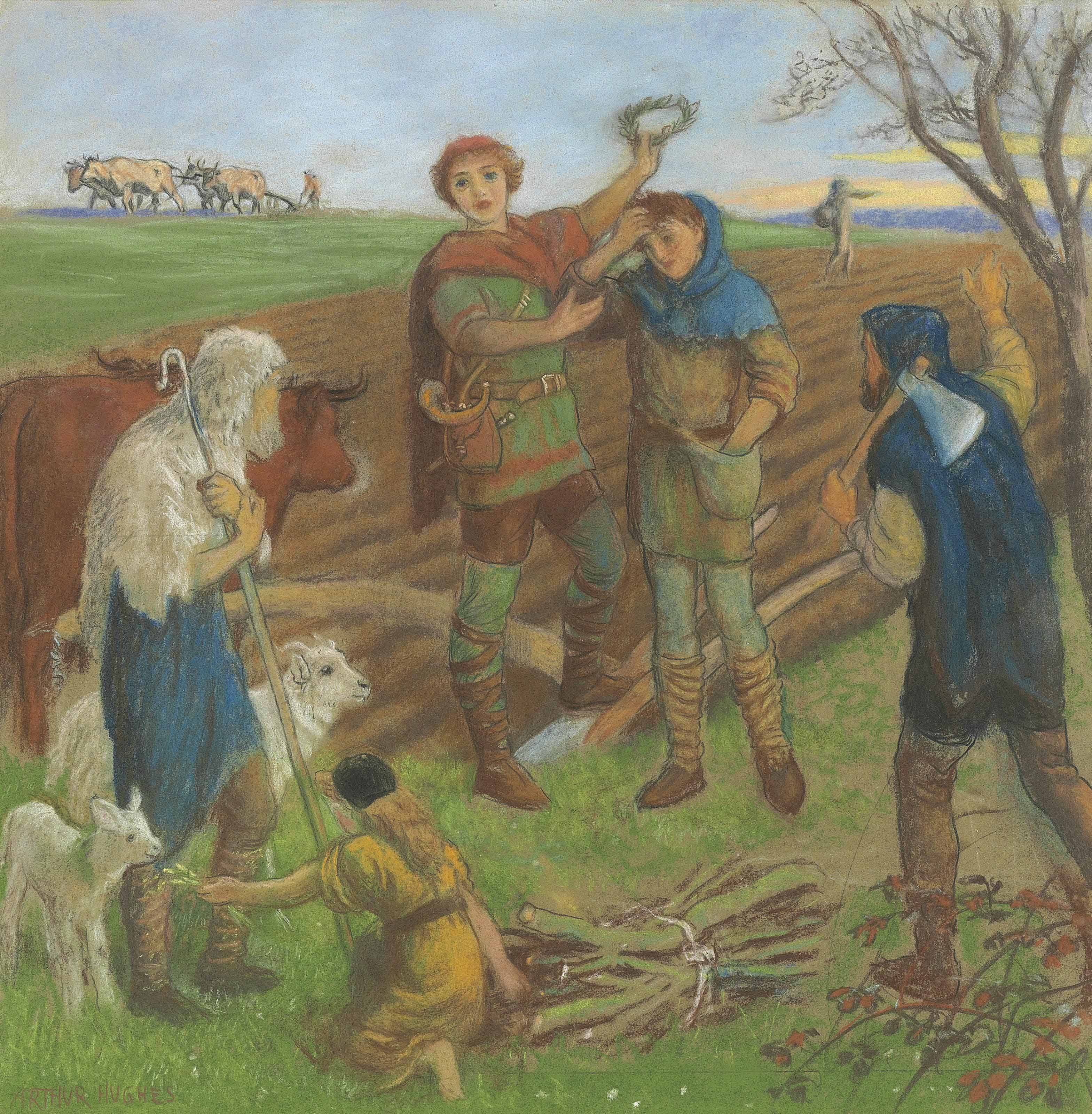 Arthur Hughes — Коронация Кэдмона
