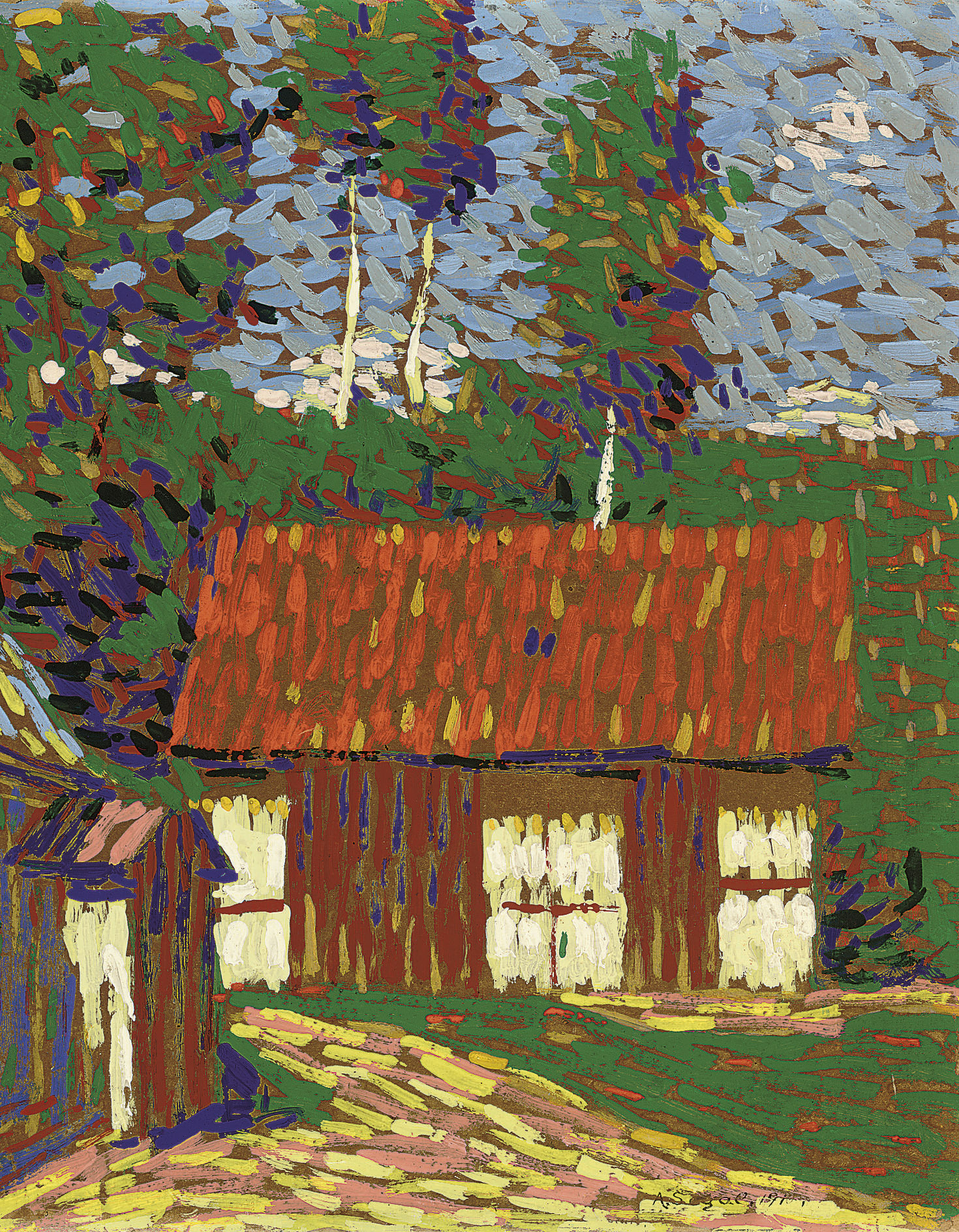 Arthur Segal — Красная крыша