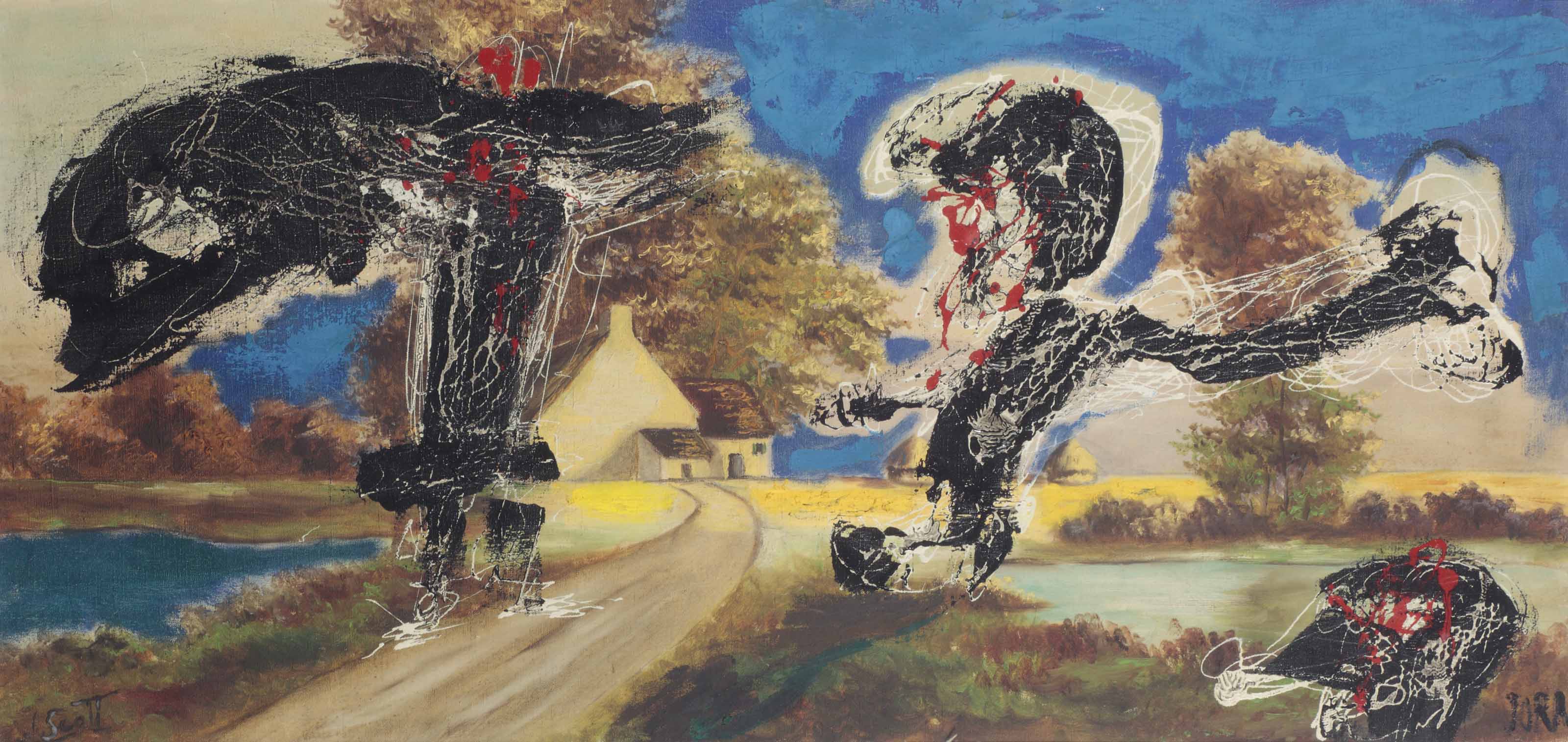 Asger Jorn — Маленький серый домик на Западе (модификация)