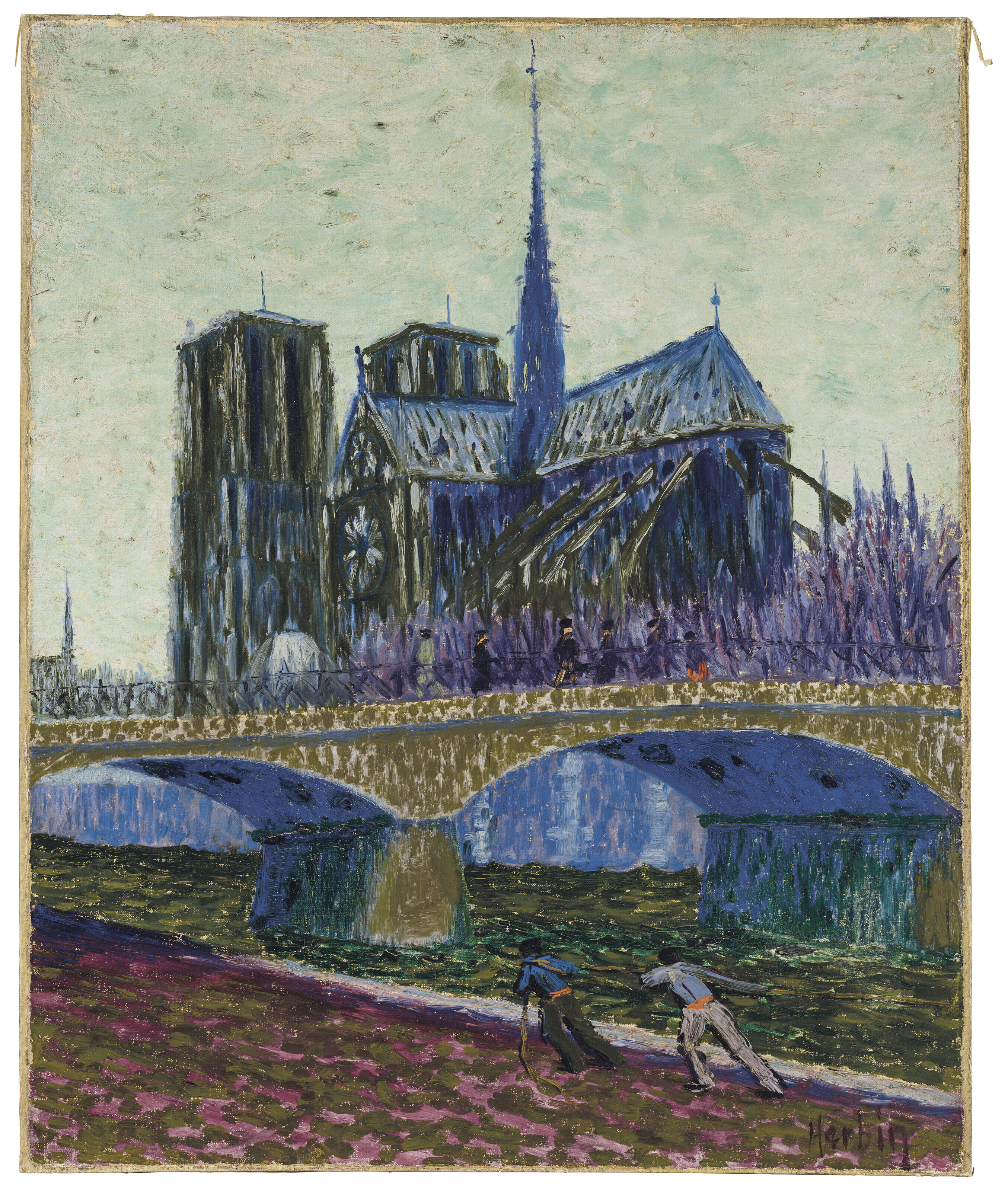 Auguste Herbin — Собор Парижской Богоматери и мост Арчевеше, изображение 2