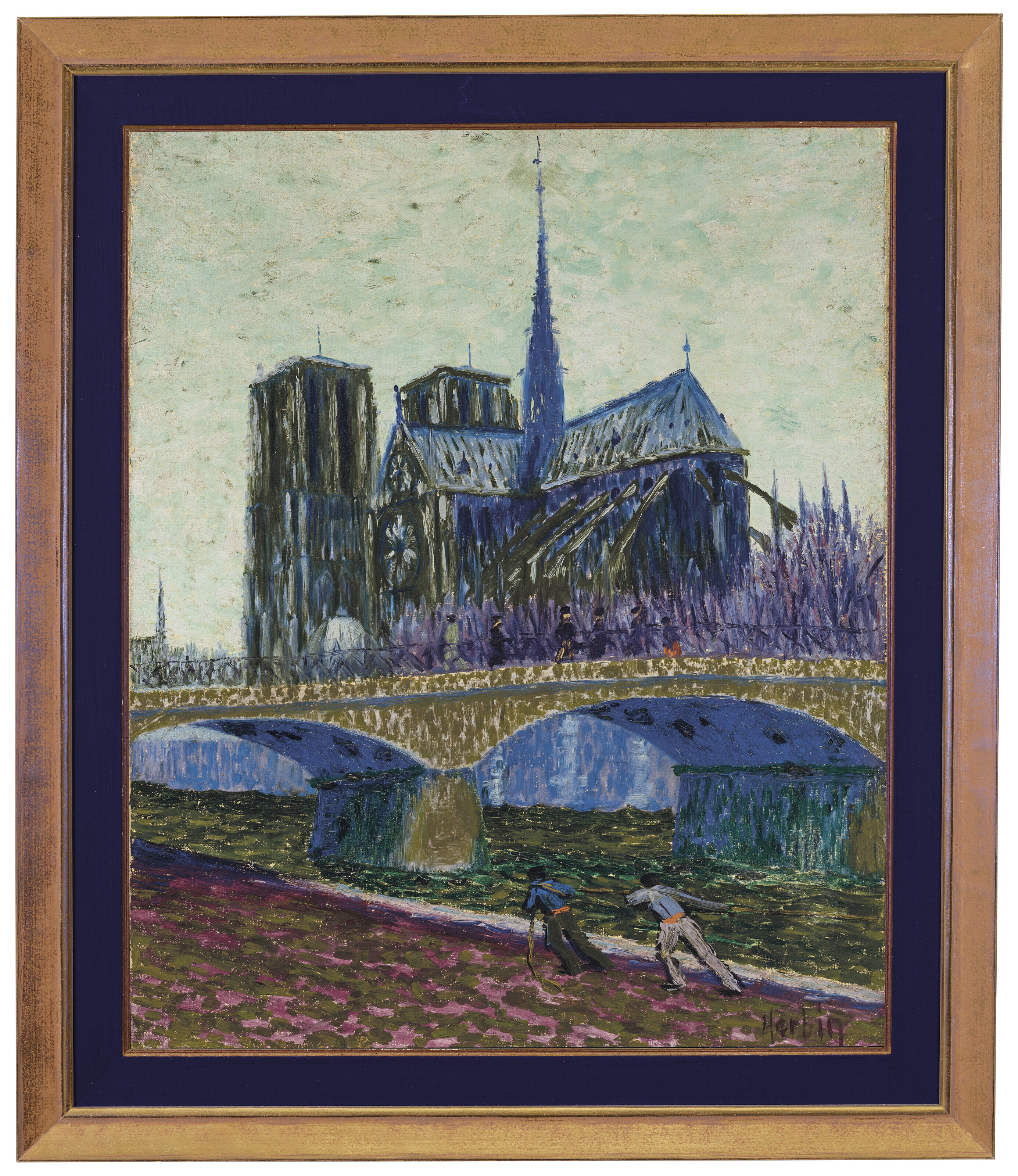 Auguste Herbin — Собор Парижской Богоматери и мост Арчевеше, изображение 4
