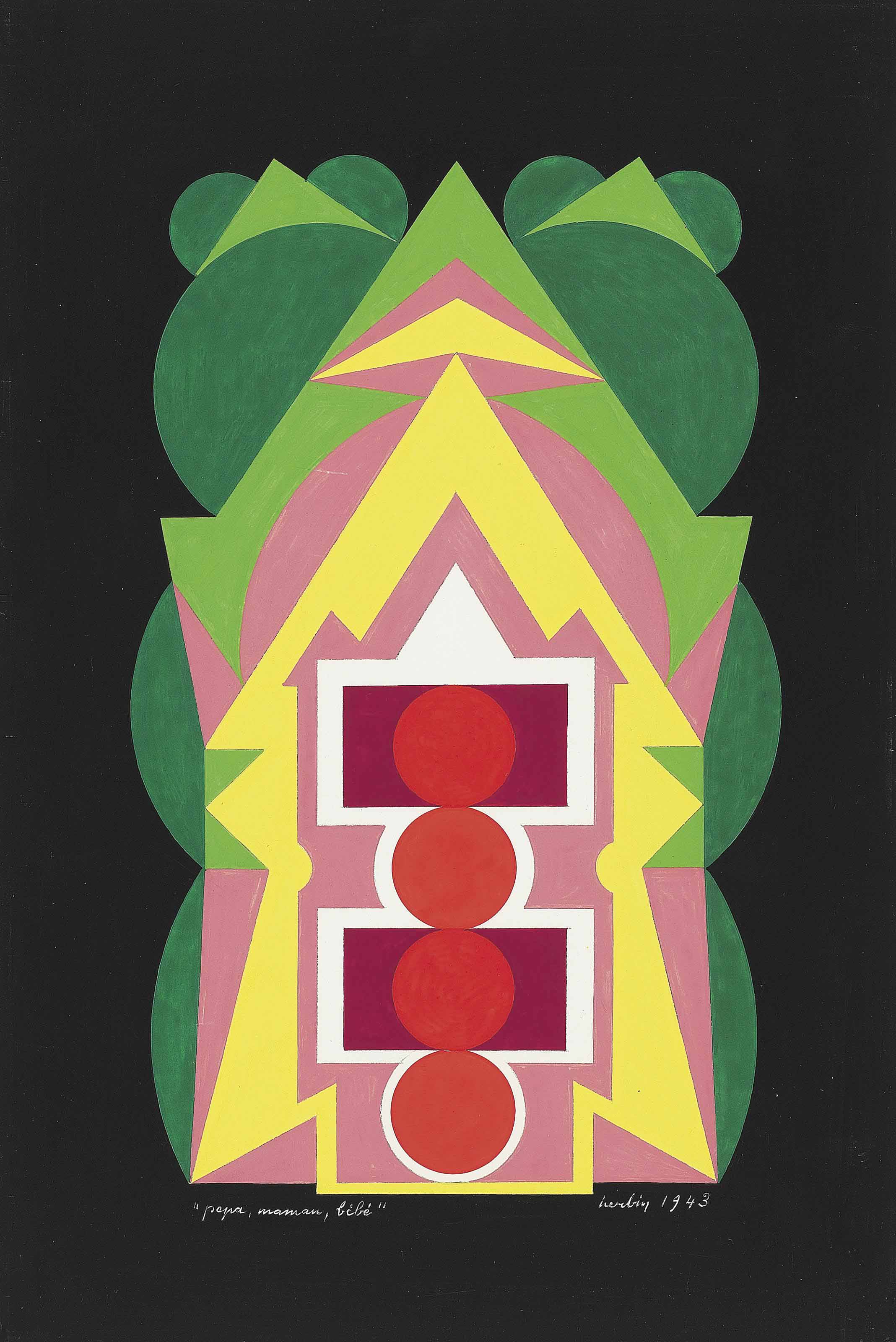 Auguste Herbin — "Папа, мама, бебе"