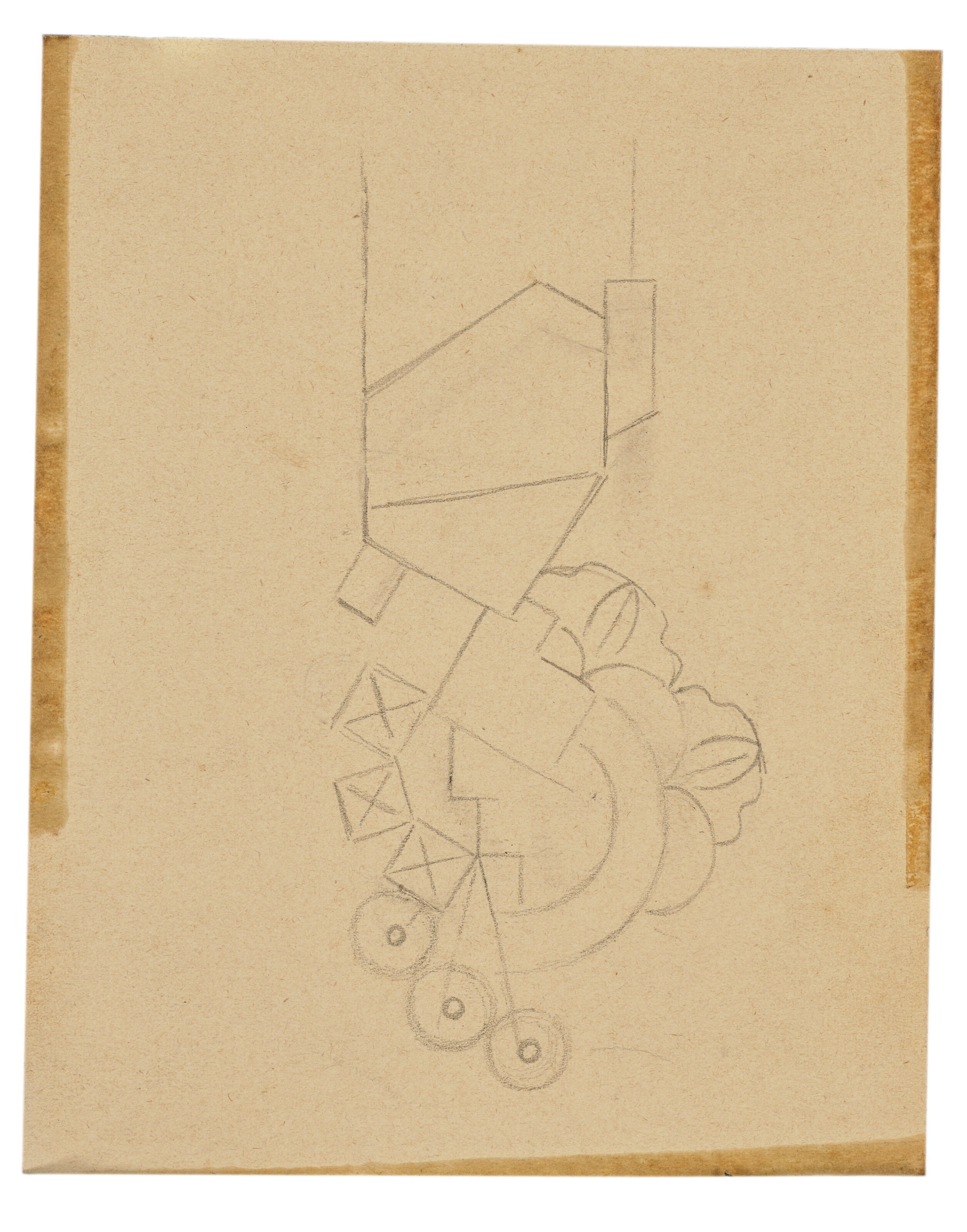 Auguste Herbin — Картина в стиле кубизма (прямая и оборотная стороны), изображение 3