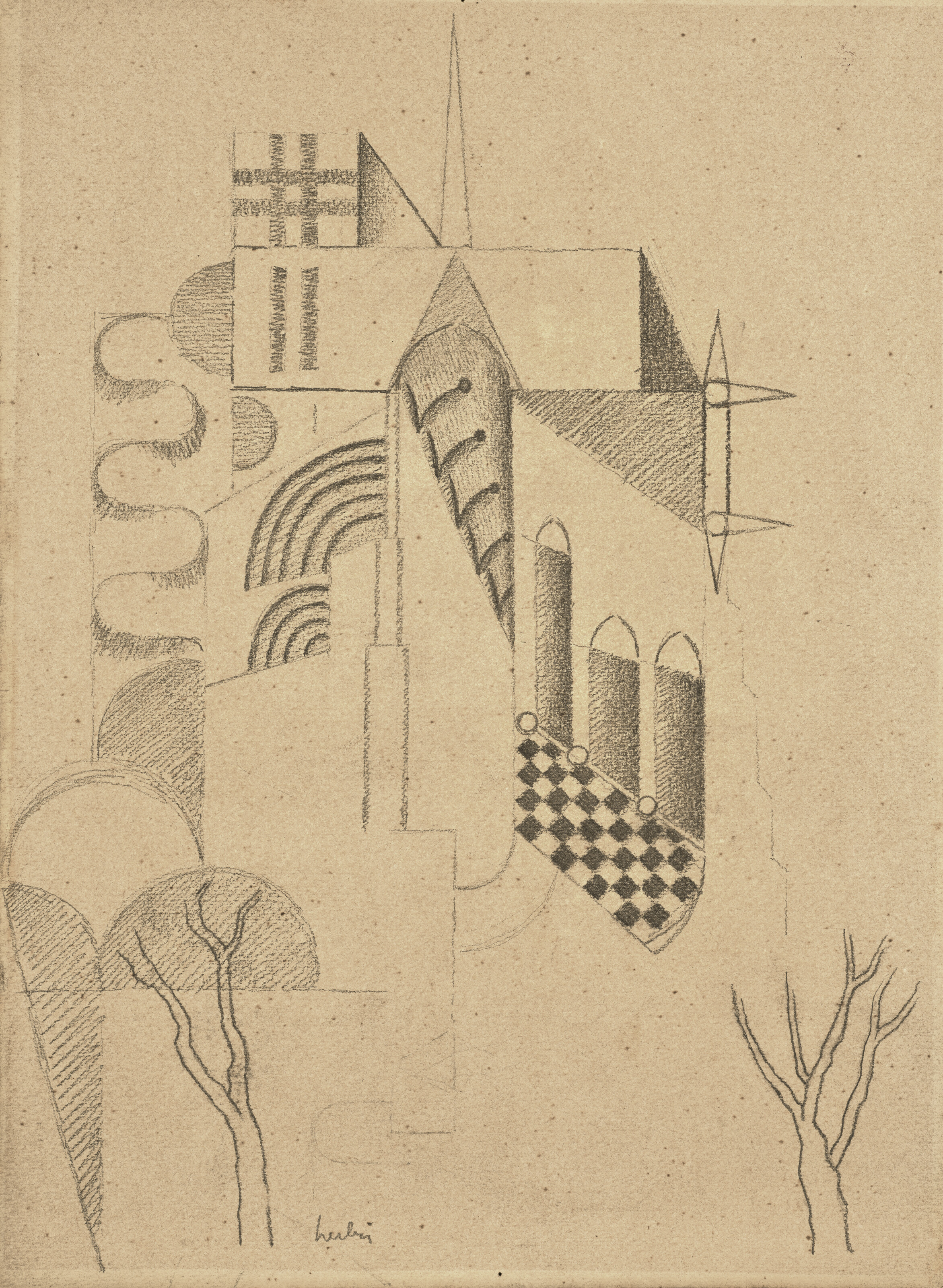 Auguste Herbin — Композиция из дерева