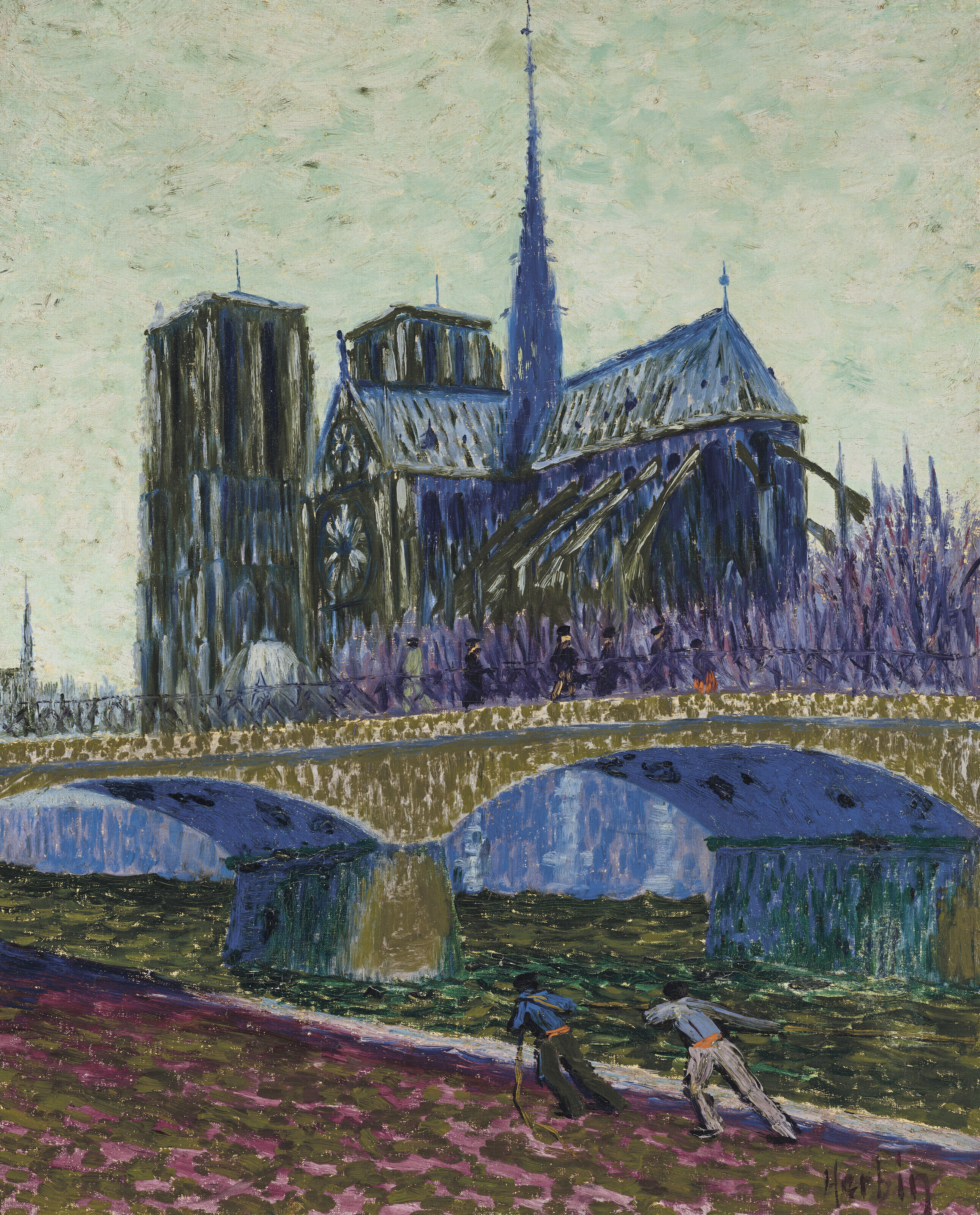 Auguste Herbin — Собор Парижской Богоматери и мост Арчевеше