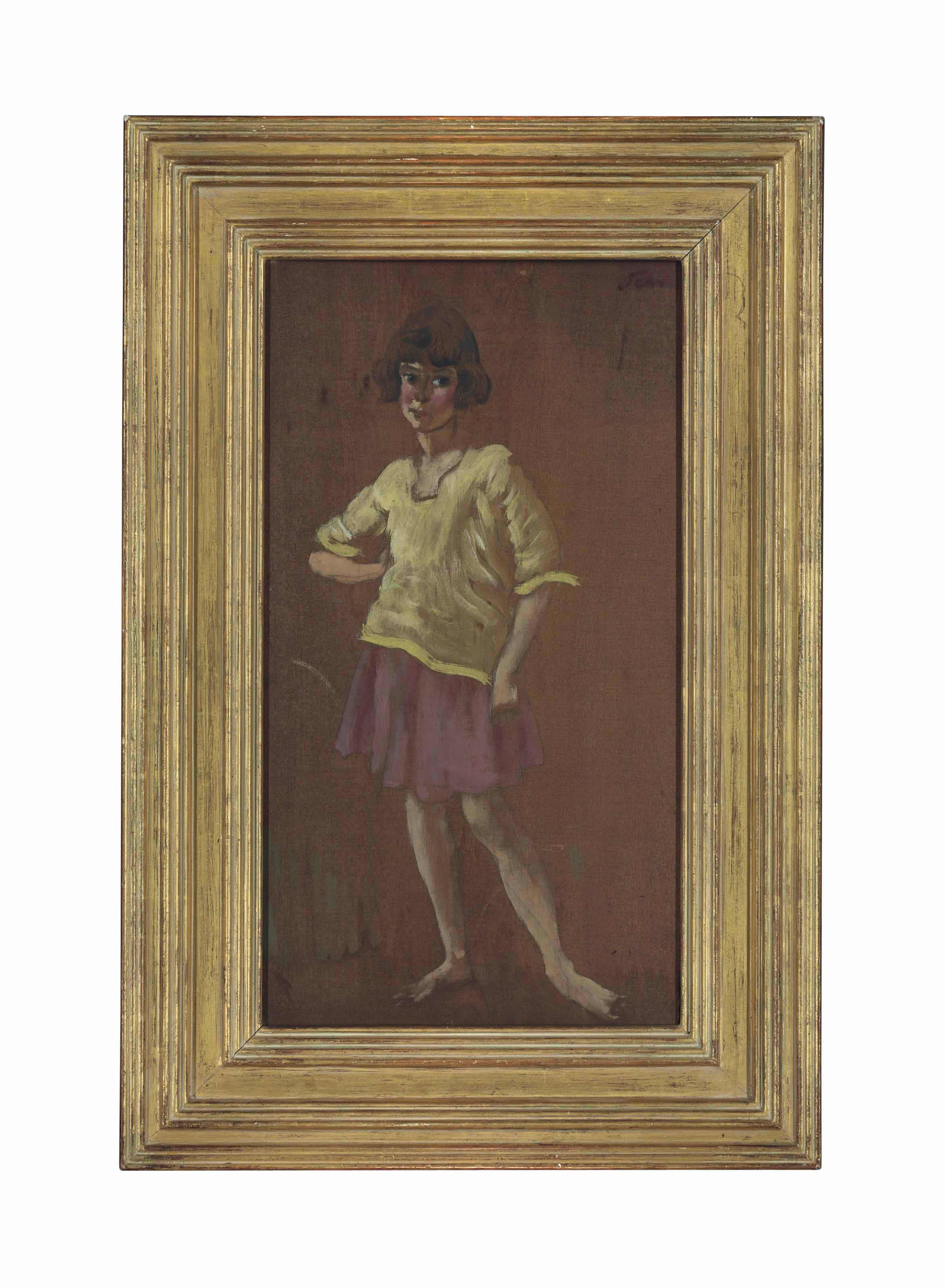 Augustus John — Портрет молодой девушки, стоящей
