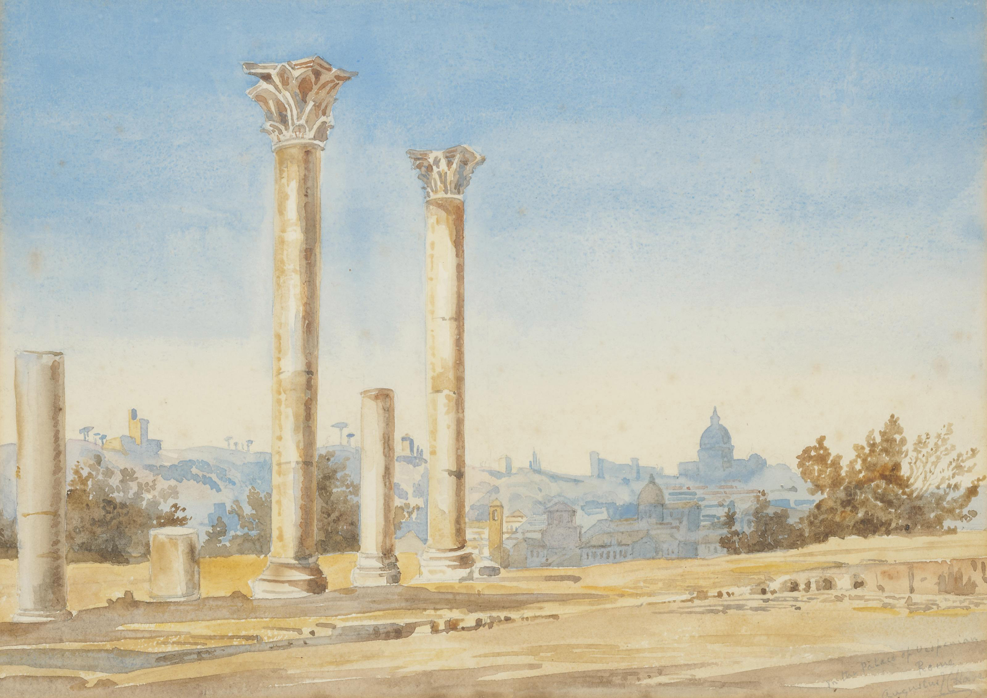 Augustus John — Во дворце Веспасиана в Риме (на иллюстрации); в Солунте, Италия; и на реке Циане, Сиракузы