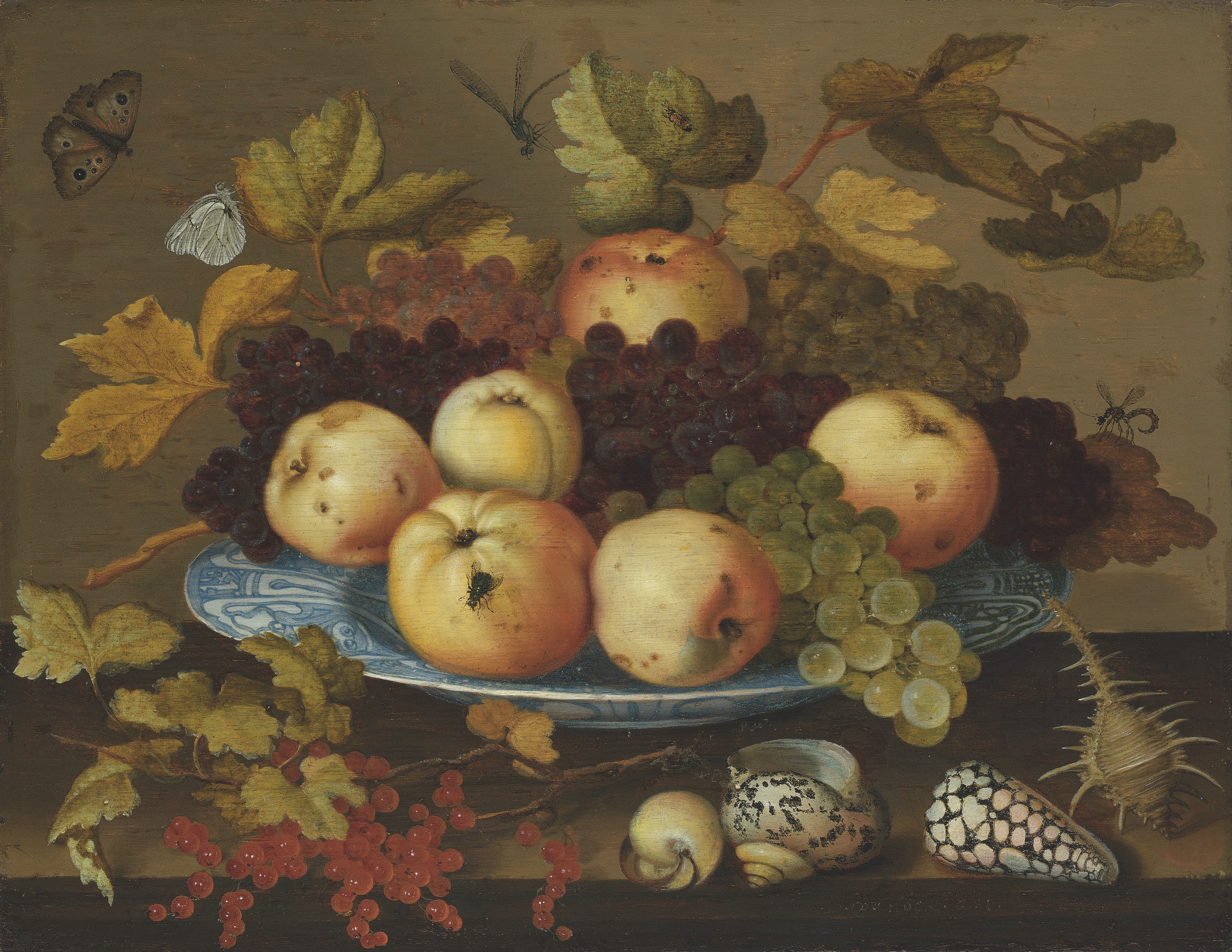 Balthasar Van Der Ast — Фрукты в фарфоровом блюде wan-li на столе; Цветы в плетеной корзине на столе, изображение 3