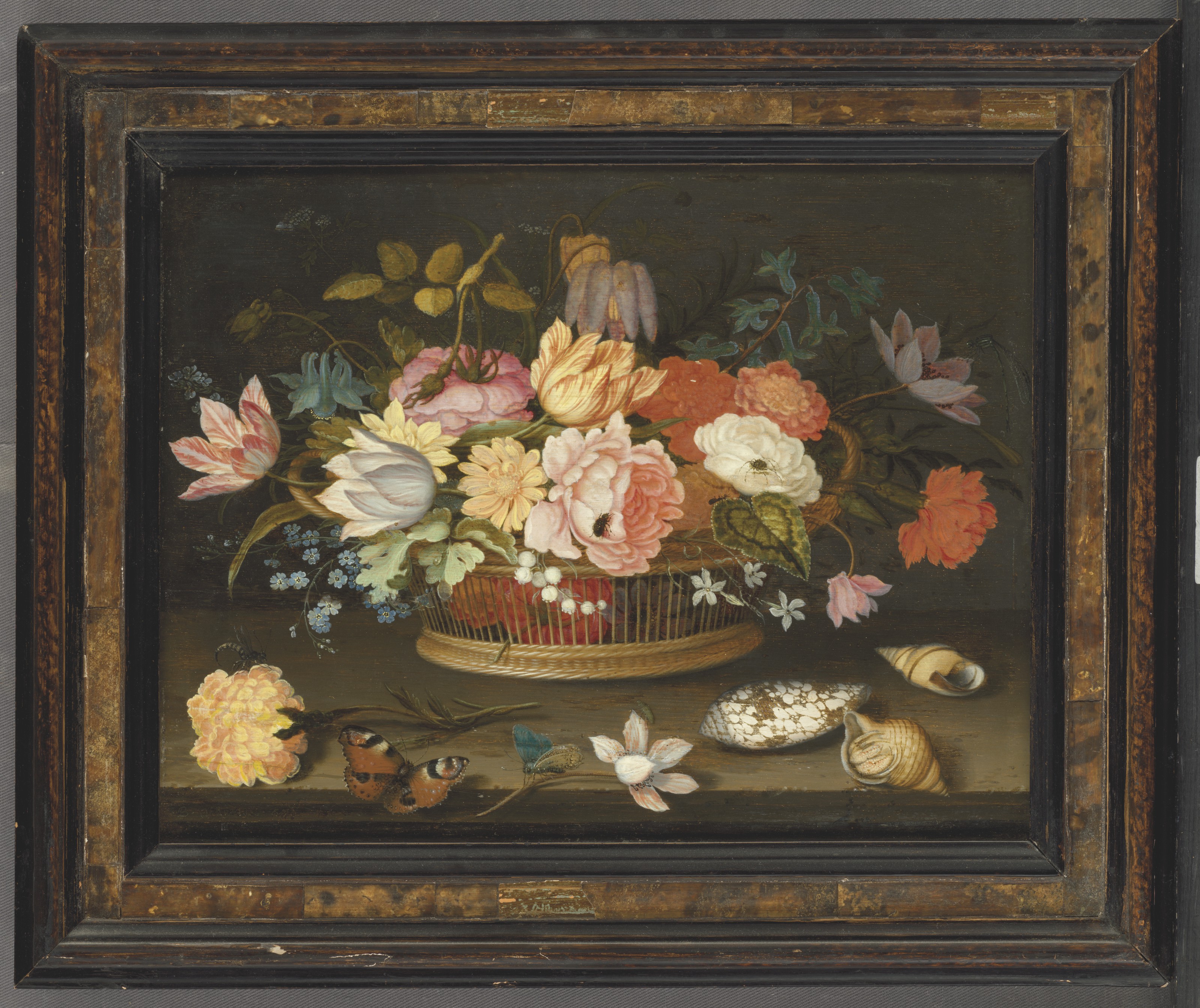 Balthasar Van Der Ast — Фрукты в фарфоровом блюде wan-li на столе; Цветы в плетеной корзине на столе, изображение 6