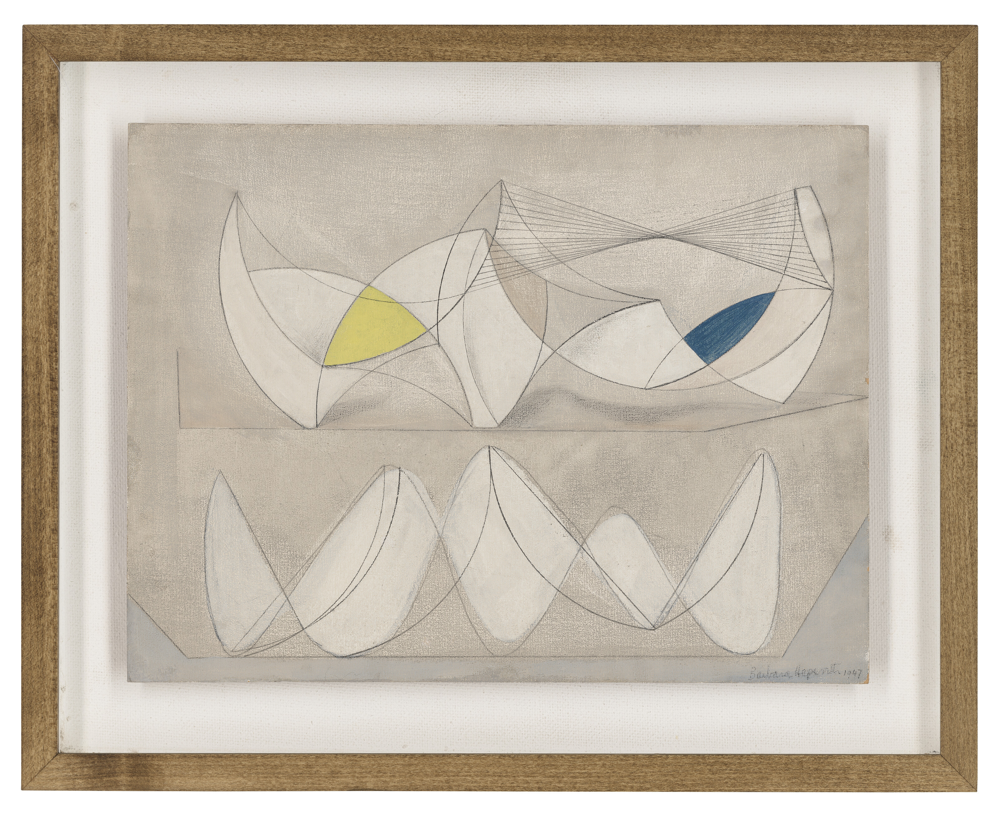 Barbara Hepworth — Две изогнутые фигуры на сером фоне, изображение 3