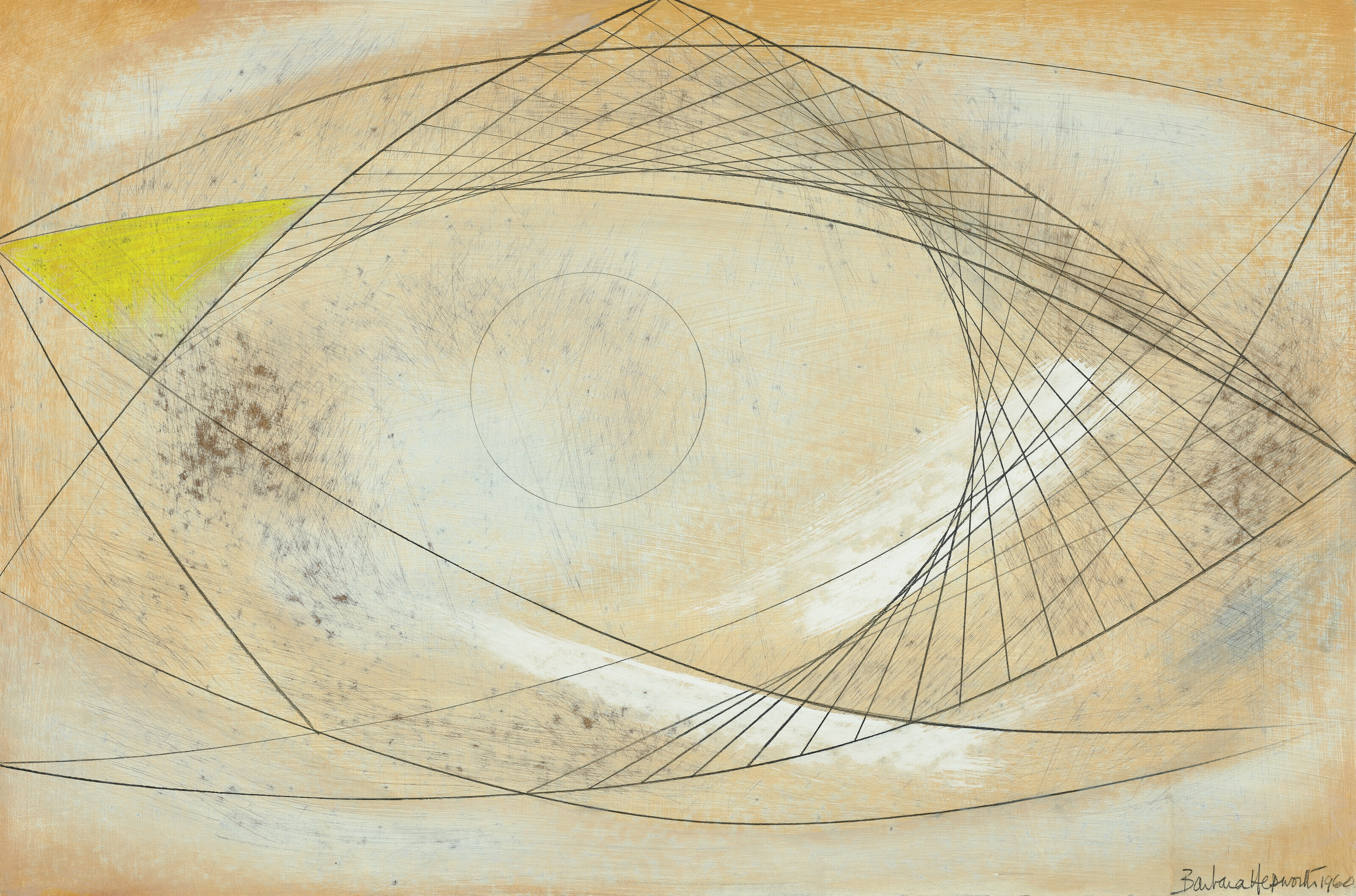 Barbara Hepworth — Фигурка на веревочках с желтым