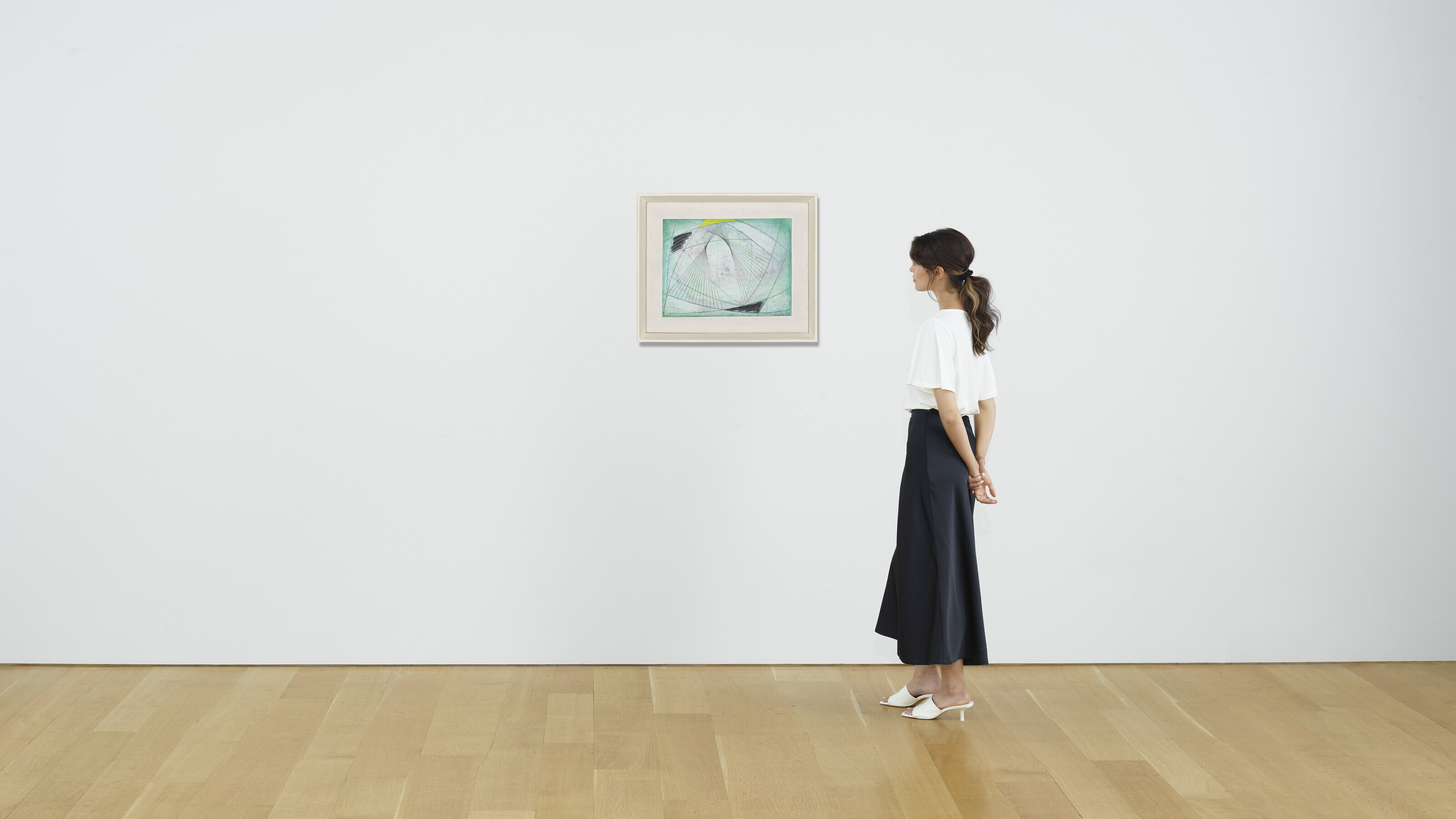 Barbara Hepworth — Наклонная форма (зеленая с желтым), изображение 4