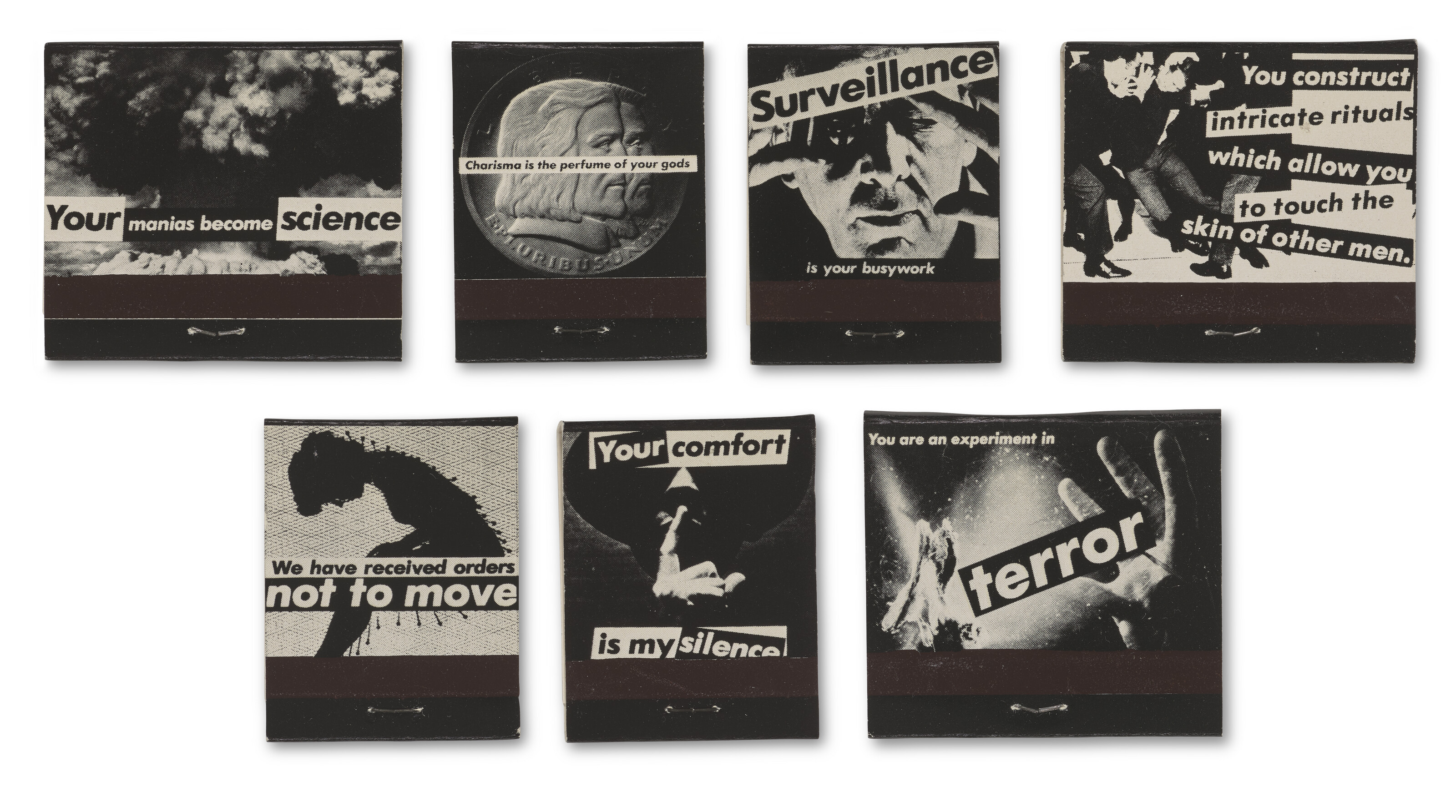 Barbara Kruger — Два набора спичечных коробков художника