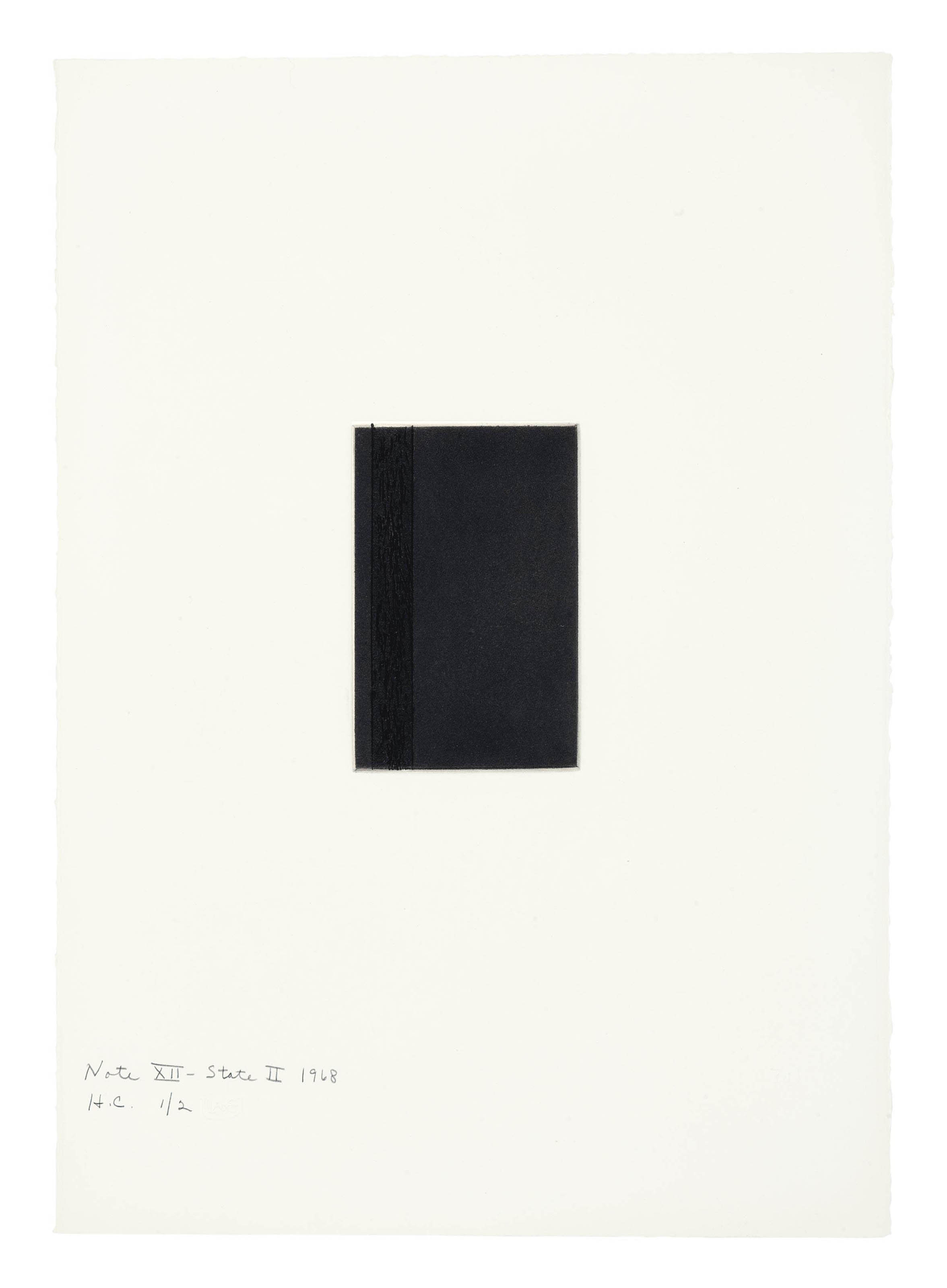 Barnett Newman — Примечание XII (Состояние II), из примечаний (B.N.F. 246; S. 39)