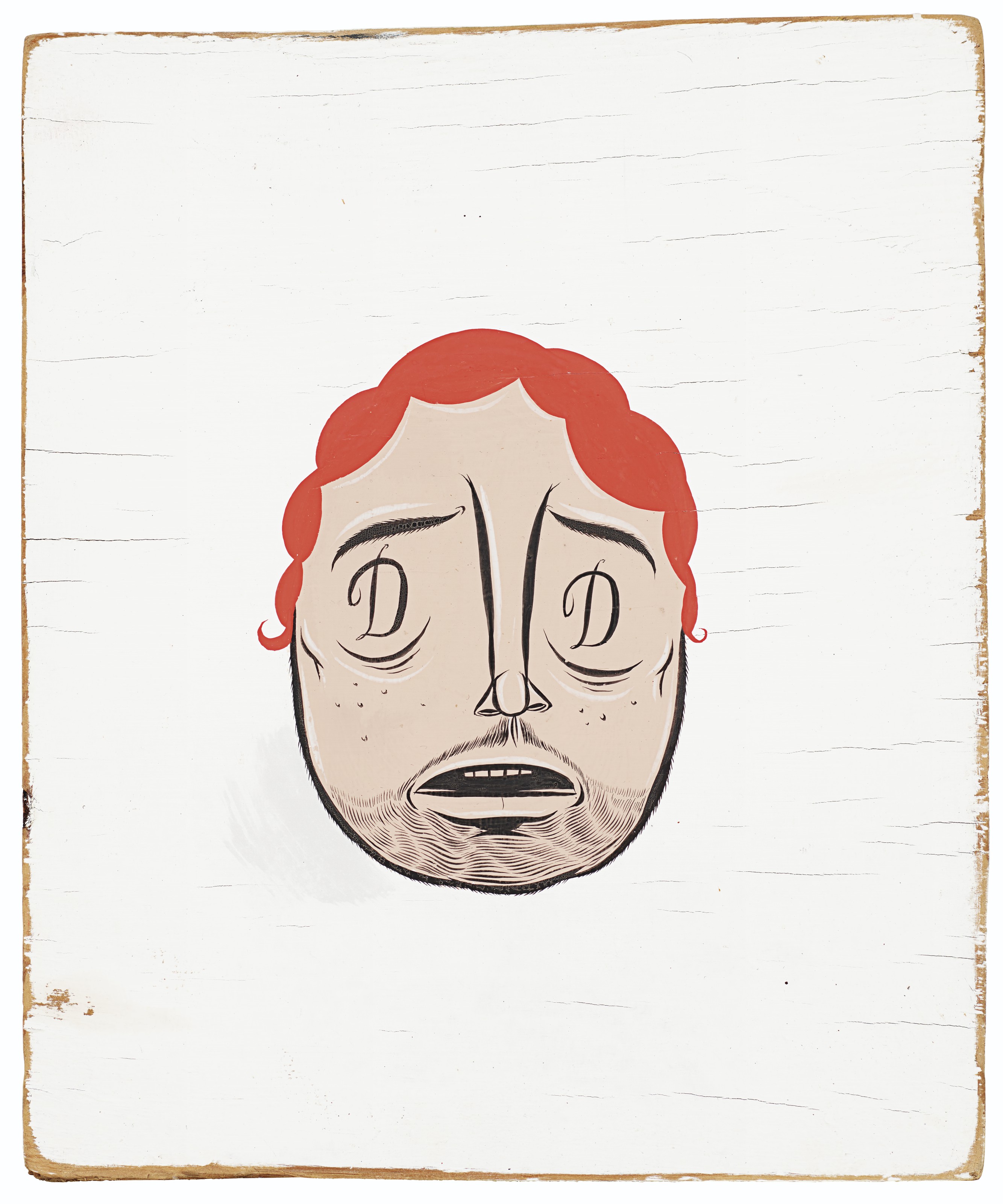 Barry McGee — Без названия (Рыжая голова на белом фоне)